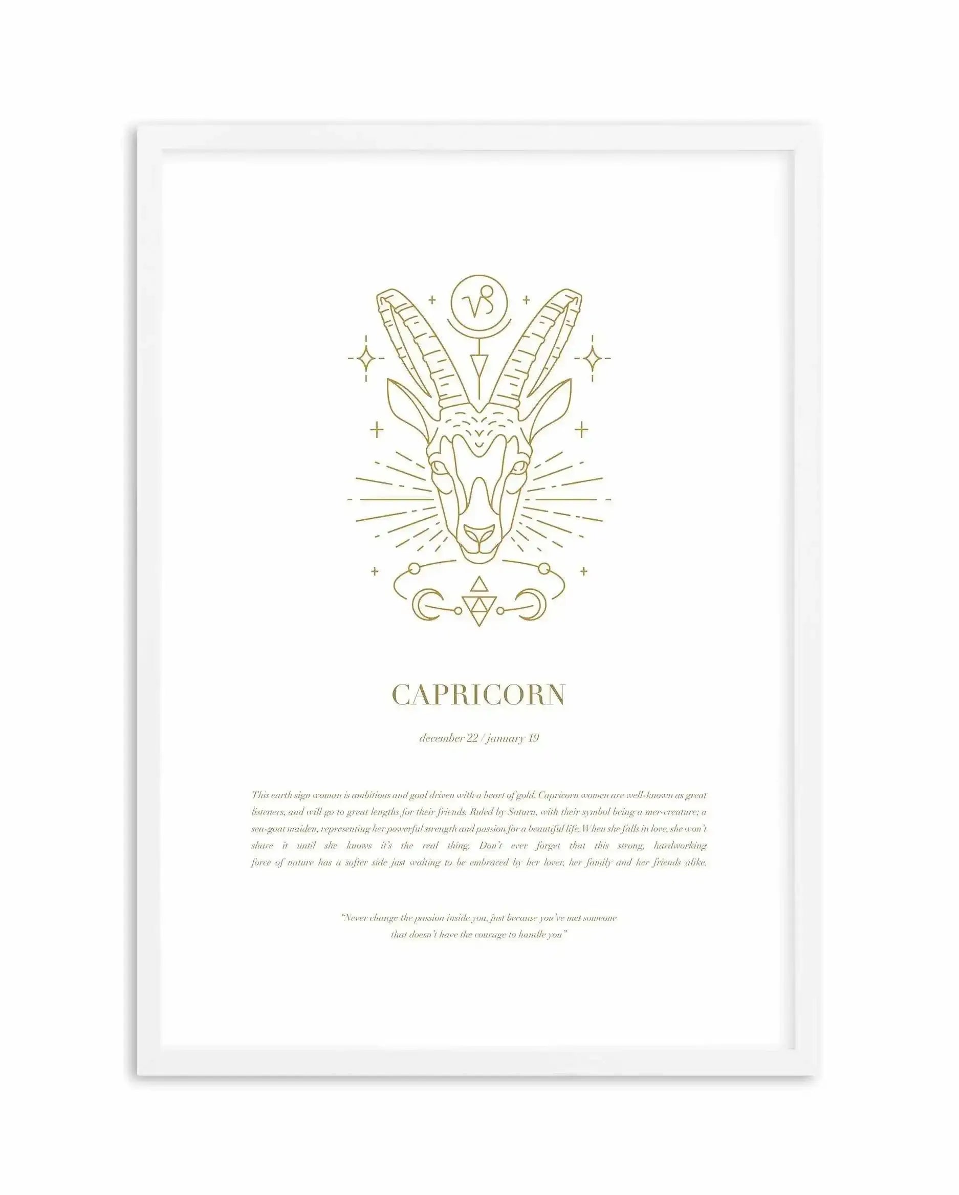 Capricorn | Celestial Zodiac Art Print-PRINT-Olive et Oriel-Olive et Oriel-Buy-Australian-Art-Prints-Online-with-Olive-et-Oriel-Your-Artwork-Specialists-Austrailia-Decorate-With-Coastal-Photo-Wall-Art-Prints-From-Our-Beach-House-Artwork-Collection-Fine-Poster-and-Framed-Artwork