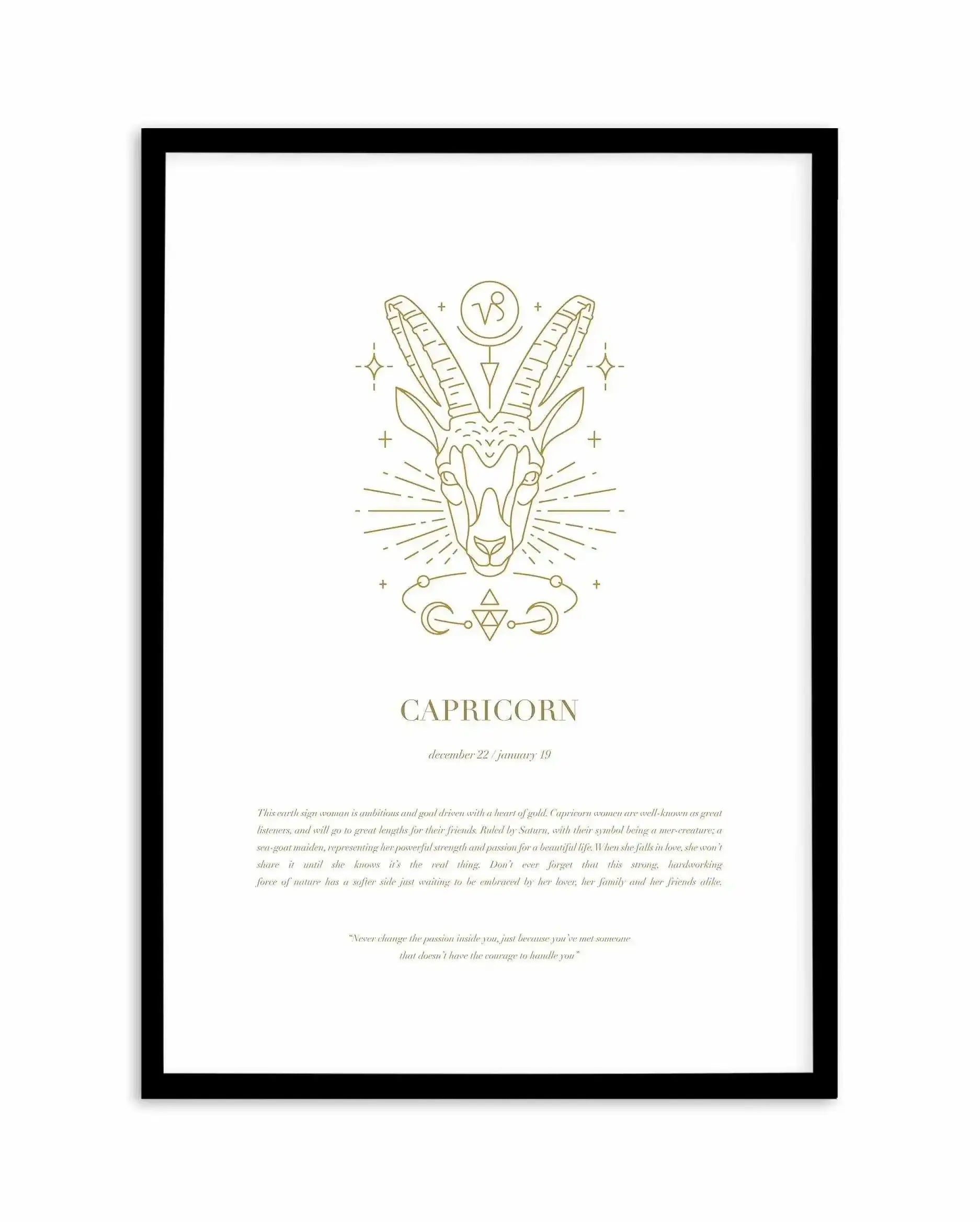 Capricorn | Celestial Zodiac Art Print-PRINT-Olive et Oriel-Olive et Oriel-Buy-Australian-Art-Prints-Online-with-Olive-et-Oriel-Your-Artwork-Specialists-Austrailia-Decorate-With-Coastal-Photo-Wall-Art-Prints-From-Our-Beach-House-Artwork-Collection-Fine-Poster-and-Framed-Artwork