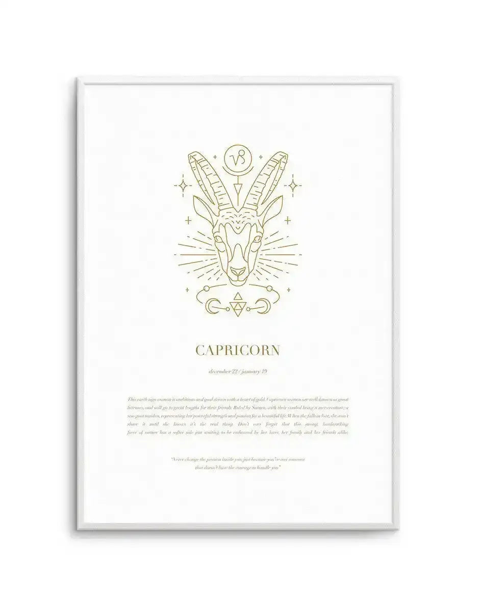 Capricorn | Celestial Zodiac Art Print-PRINT-Olive et Oriel-Olive et Oriel-A4 | 8.3" x 11.7" | 21 x 29.7cm-Unframed Art Print-With White Border-Buy-Australian-Art-Prints-Online-with-Olive-et-Oriel-Your-Artwork-Specialists-Austrailia-Decorate-With-Coastal-Photo-Wall-Art-Prints-From-Our-Beach-House-Artwork-Collection-Fine-Poster-and-Framed-Artwork
