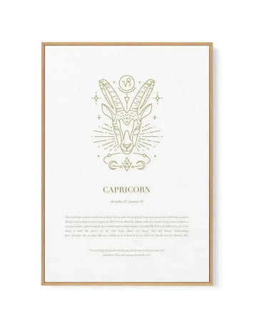 Capricorn | Celestial Zodiac | Framed Canvas Art Print art print