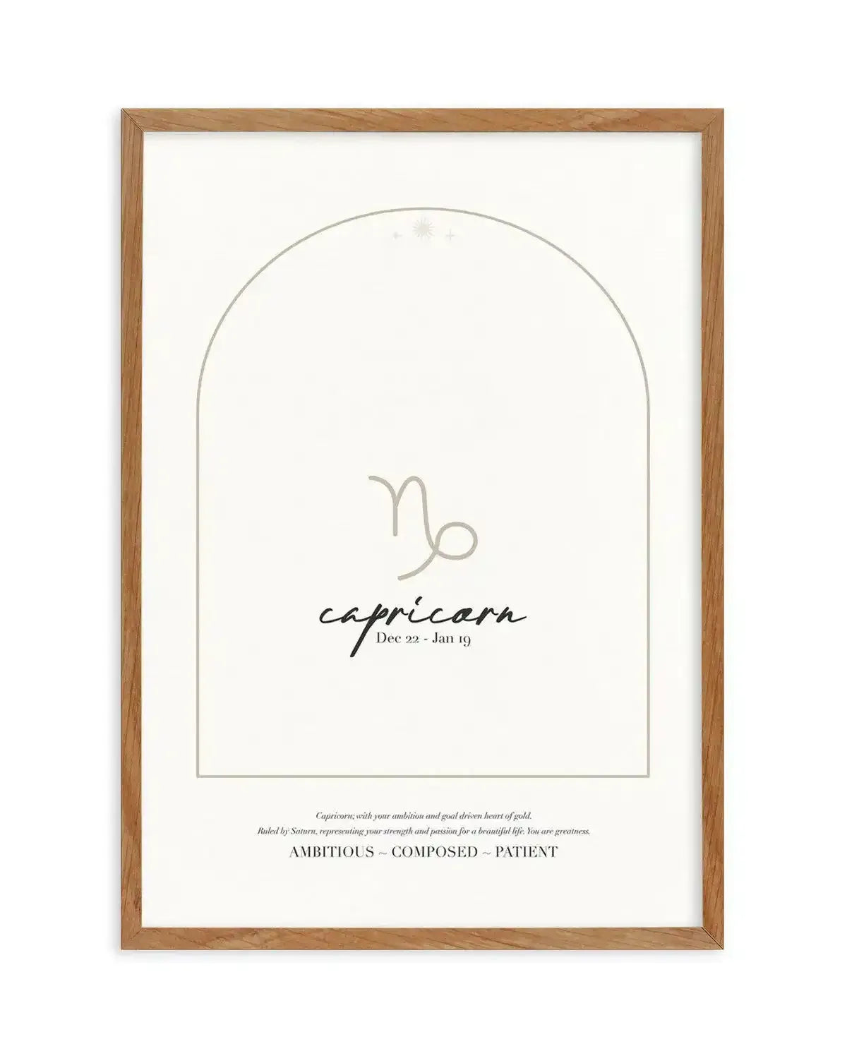 Capricorn Star Sign Art Print-PRINT-Olive et Oriel-Olive et Oriel-Buy-Australian-Art-Prints-Online-with-Olive-et-Oriel-Your-Artwork-Specialists-Austrailia-Decorate-With-Coastal-Photo-Wall-Art-Prints-From-Our-Beach-House-Artwork-Collection-Fine-Poster-and-Framed-Artwork