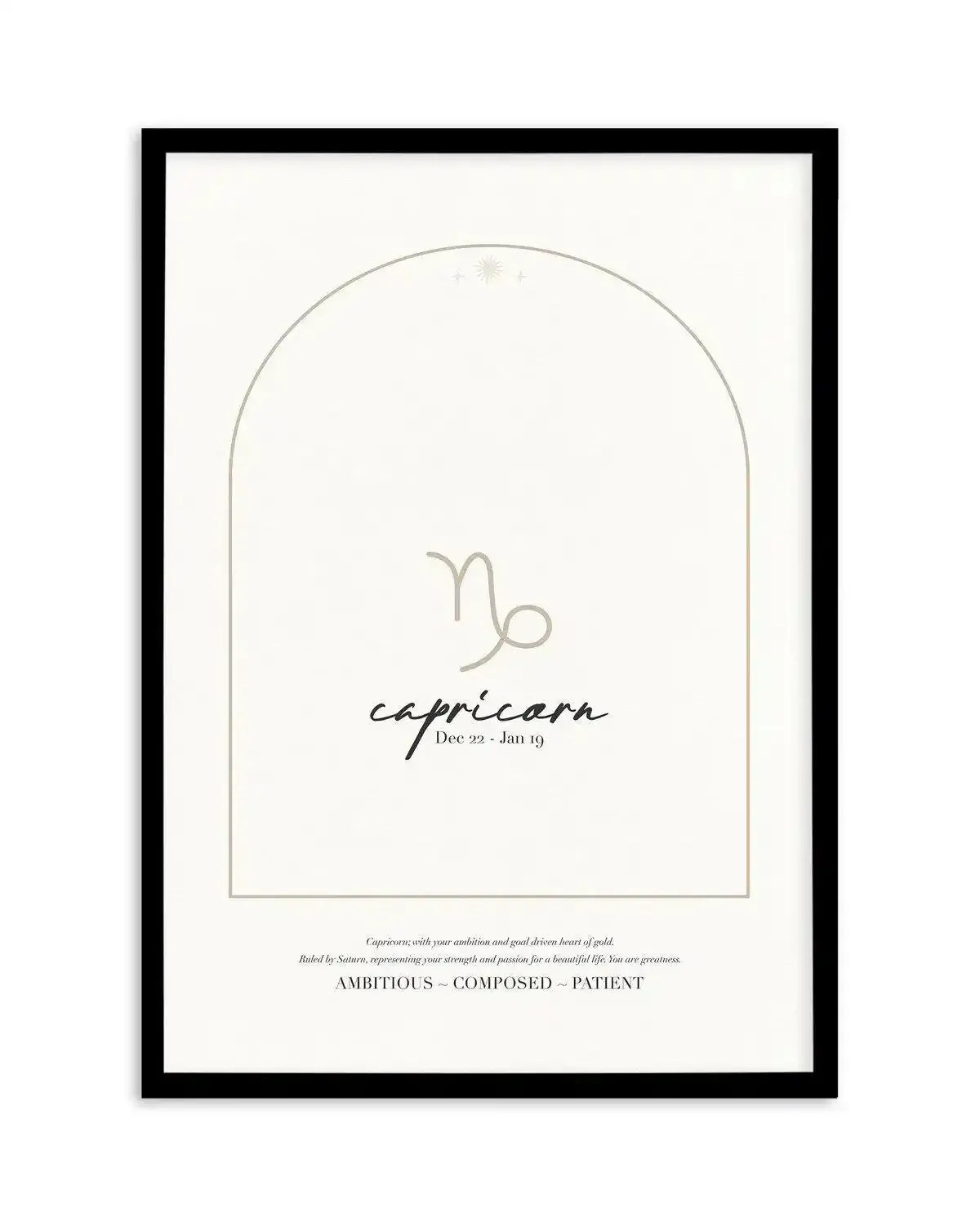 Capricorn Star Sign Art Print-PRINT-Olive et Oriel-Olive et Oriel-Buy-Australian-Art-Prints-Online-with-Olive-et-Oriel-Your-Artwork-Specialists-Austrailia-Decorate-With-Coastal-Photo-Wall-Art-Prints-From-Our-Beach-House-Artwork-Collection-Fine-Poster-and-Framed-Artwork