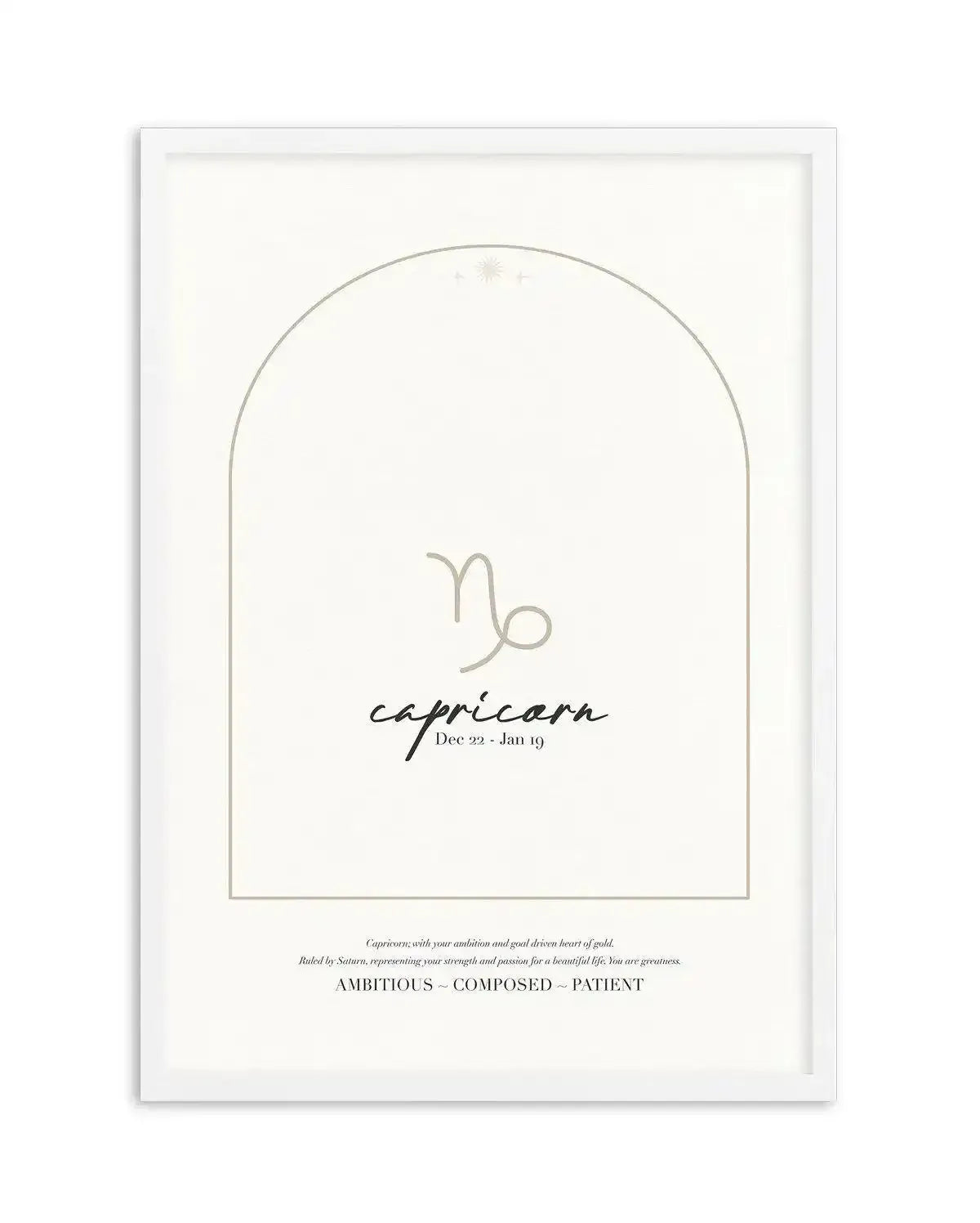 Capricorn Star Sign Art Print-PRINT-Olive et Oriel-Olive et Oriel-Buy-Australian-Art-Prints-Online-with-Olive-et-Oriel-Your-Artwork-Specialists-Austrailia-Decorate-With-Coastal-Photo-Wall-Art-Prints-From-Our-Beach-House-Artwork-Collection-Fine-Poster-and-Framed-Artwork