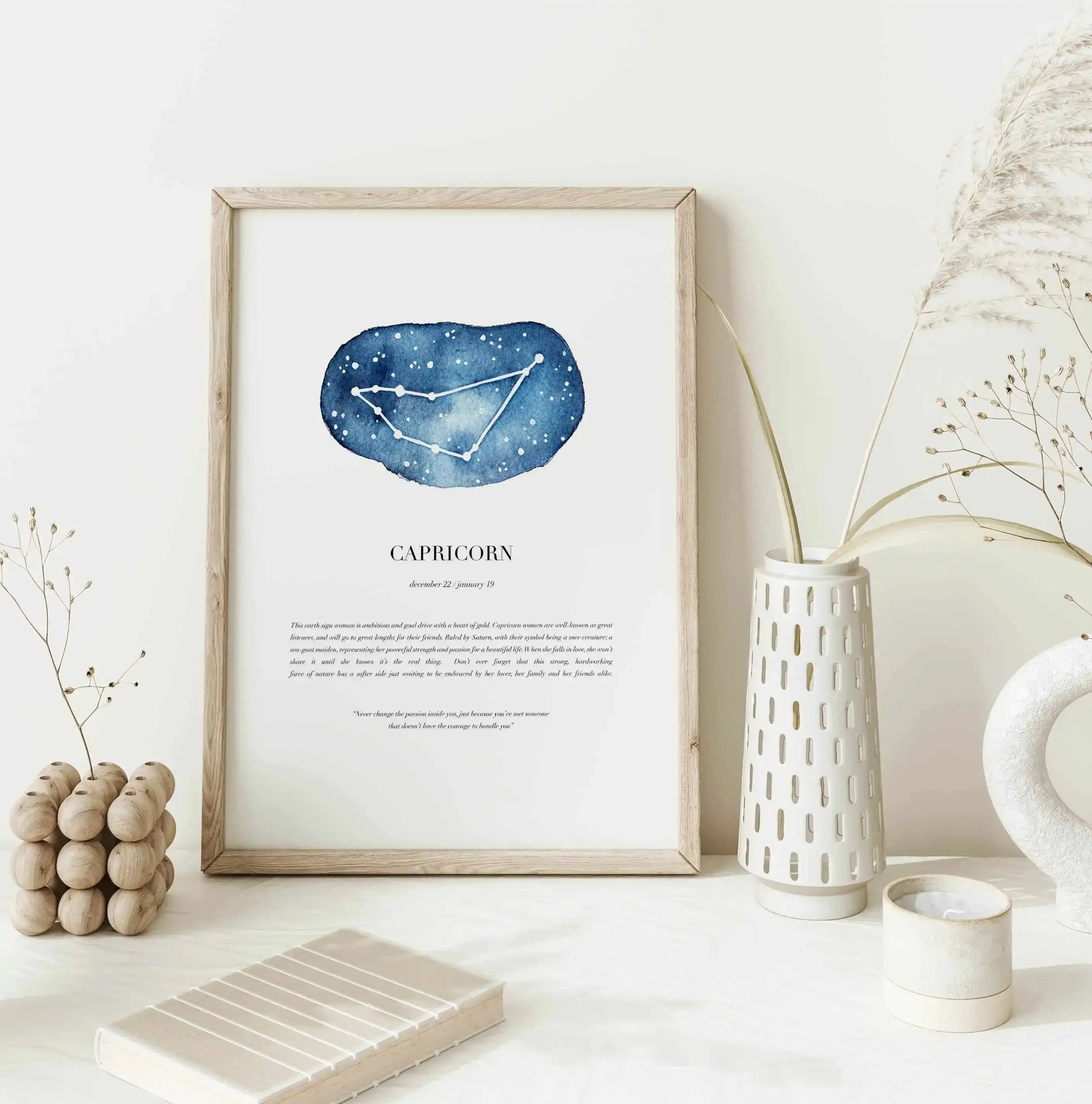 Capricorn | Watercolour Zodiac Art Print-PRINT-Olive et Oriel-Olive et Oriel-Buy-Australian-Art-Prints-Online-with-Olive-et-Oriel-Your-Artwork-Specialists-Austrailia-Decorate-With-Coastal-Photo-Wall-Art-Prints-From-Our-Beach-House-Artwork-Collection-Fine-Poster-and-Framed-Artwork