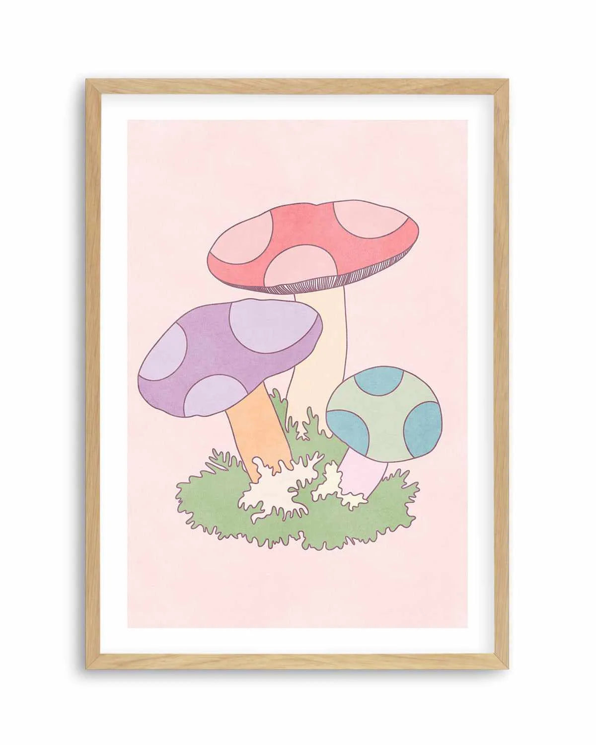 Cartoon Mushrooms Art Print from Olive et Oriel where you can shop wallpaper and artworks online