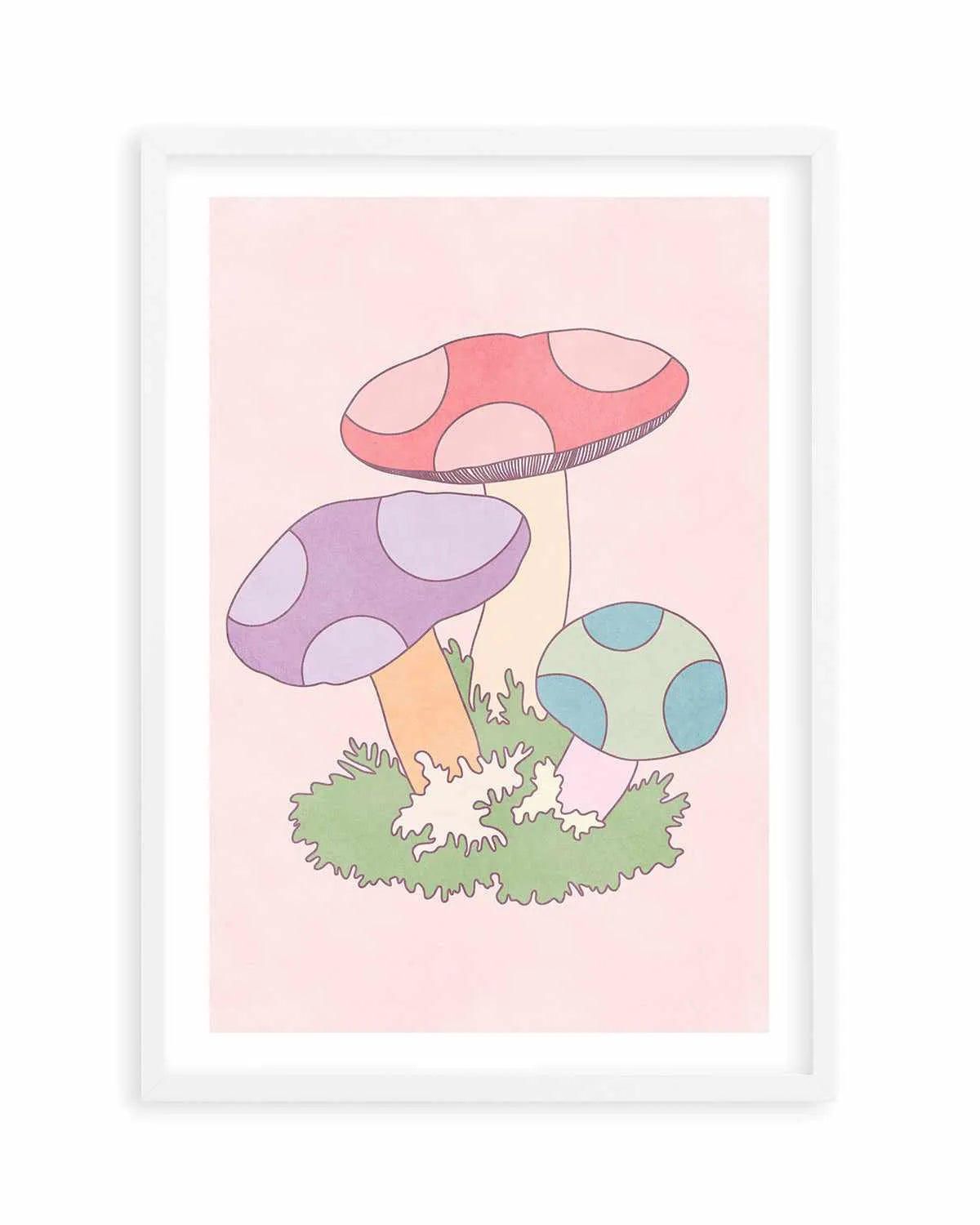 Cartoon Mushrooms Art Print from Olive et Oriel where you can shop wallpaper and artworks online