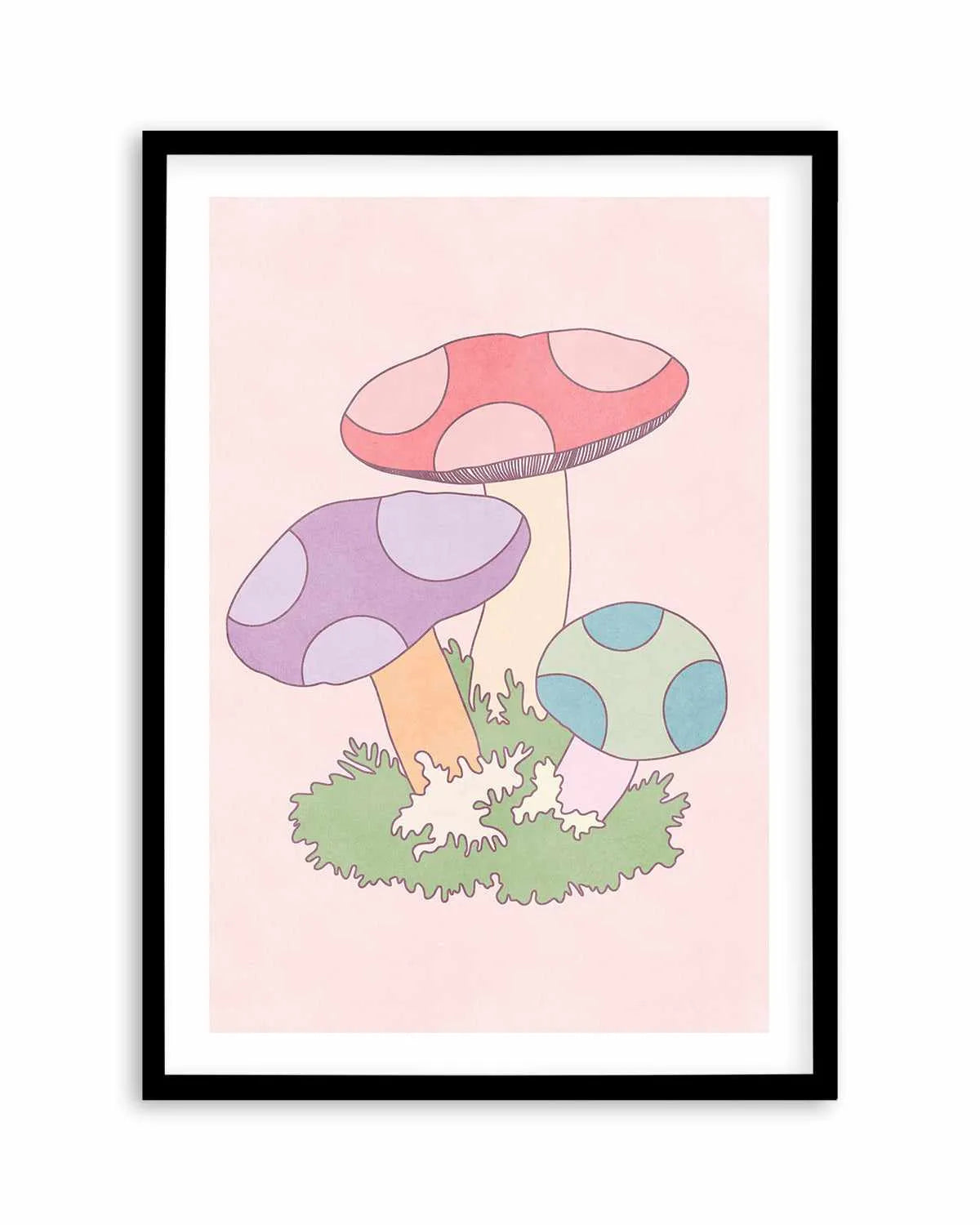 Cartoon Mushrooms Art Print from Olive et Oriel where you can shop wallpaper and artworks online