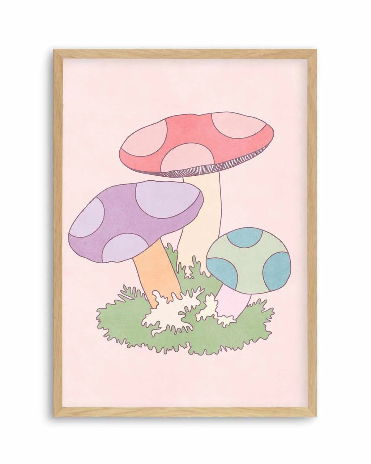Cartoon Mushrooms Art Print from Olive et Oriel where you can shop wallpaper and artworks online