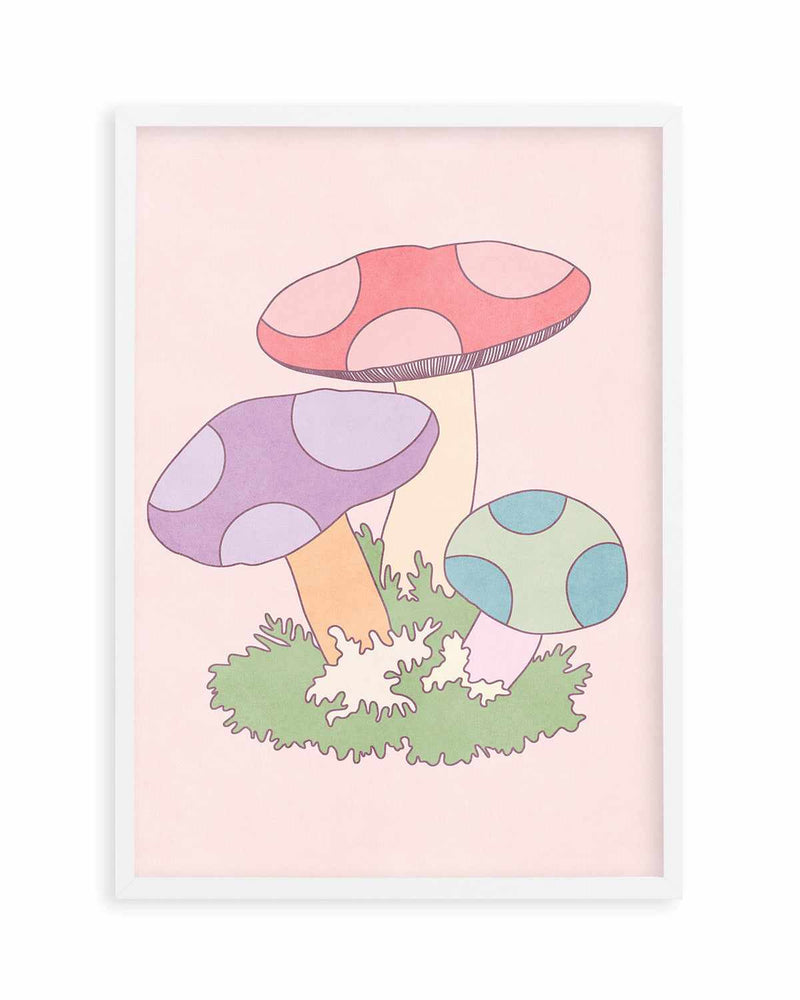 Cartoon Mushrooms Art Print