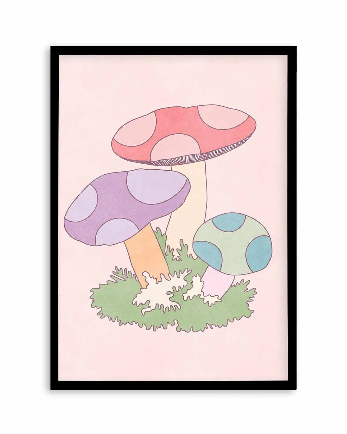 Cartoon Mushrooms Art Print from Olive et Oriel where you can shop wallpaper and artworks online