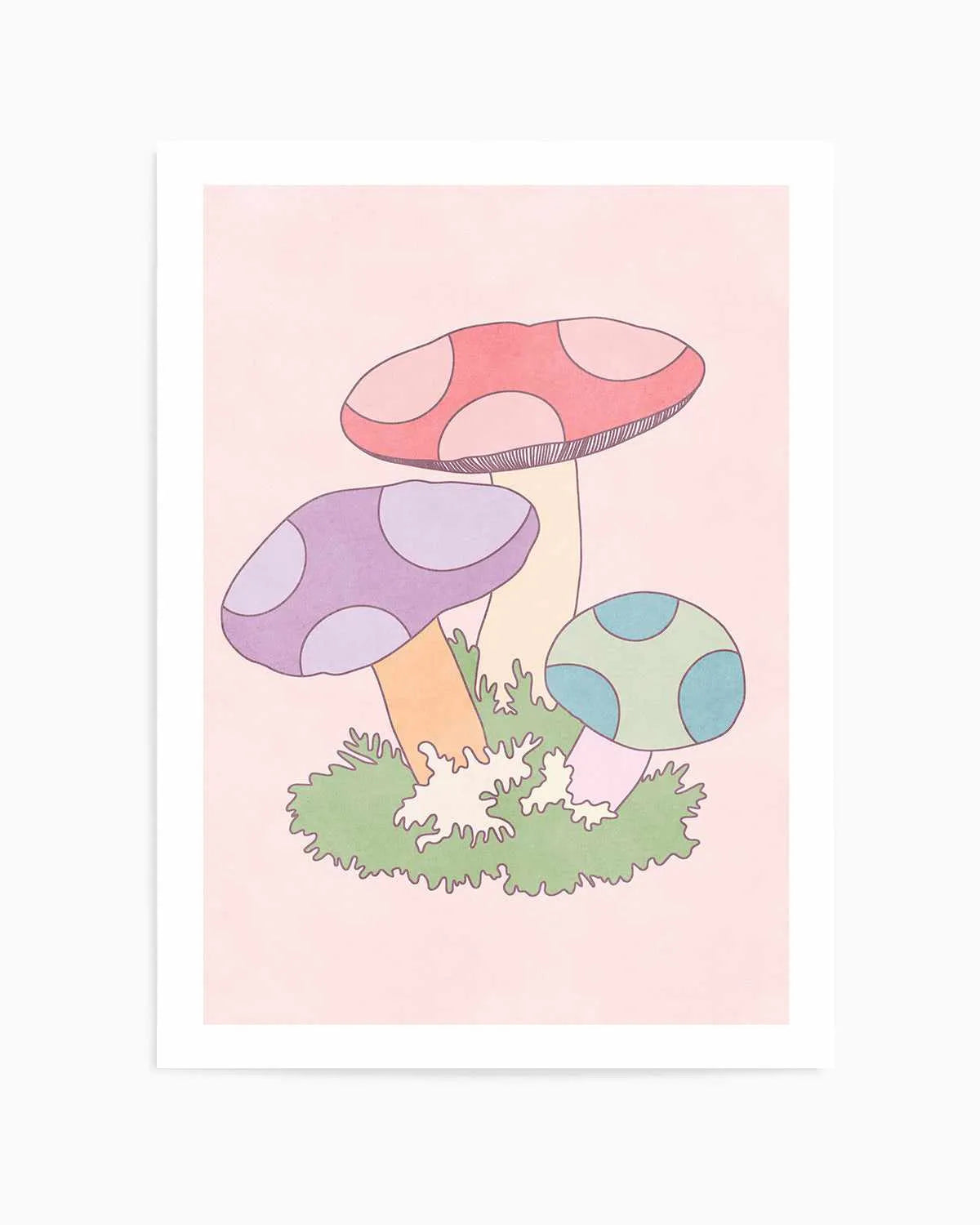 Cartoon Mushrooms Art Print from Olive et Oriel where you can shop wallpaper and artworks online