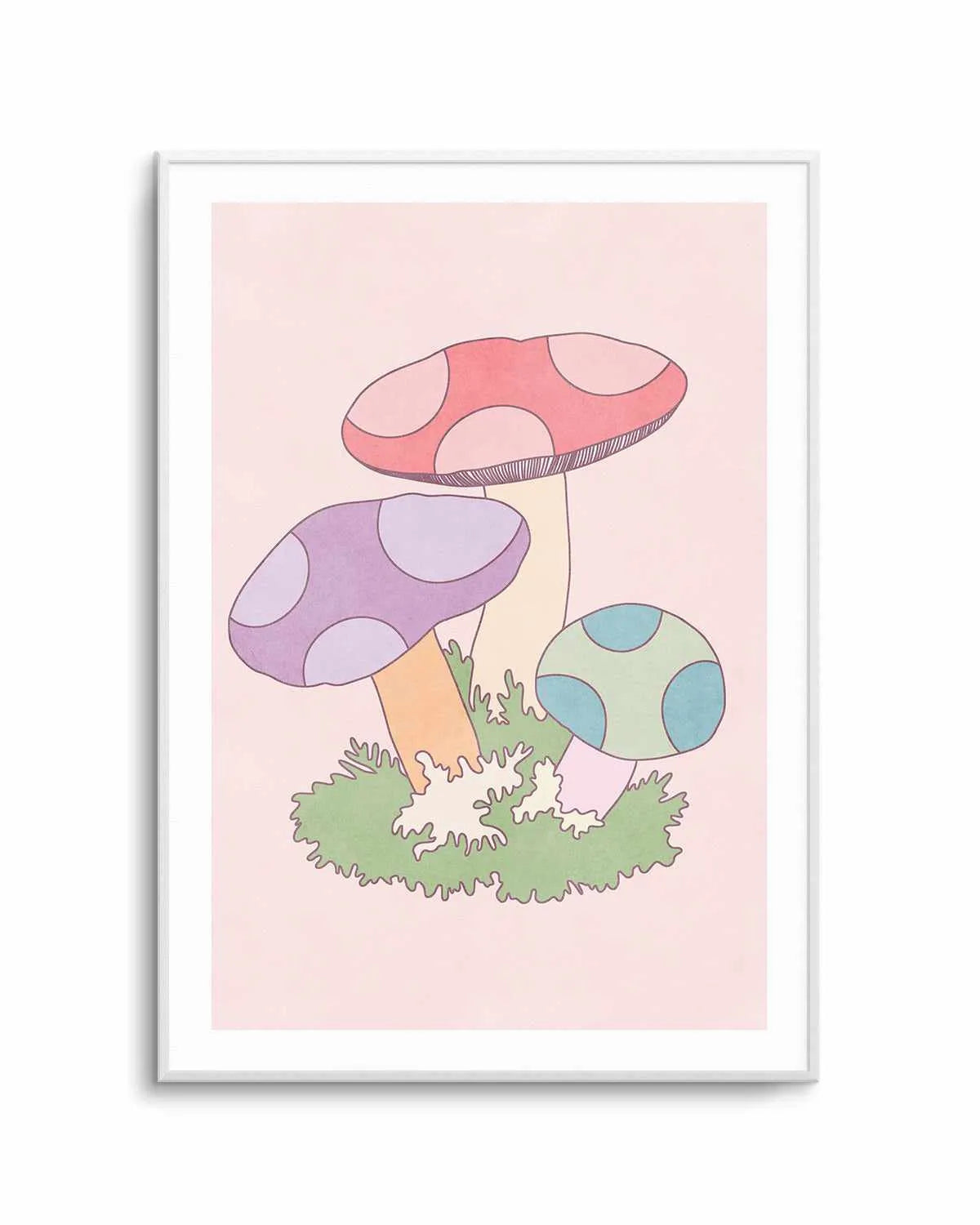 Cartoon Mushrooms Art Print from Olive et Oriel where you can shop wallpaper and artworks online