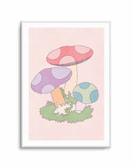 Cartoon Mushrooms Art Print