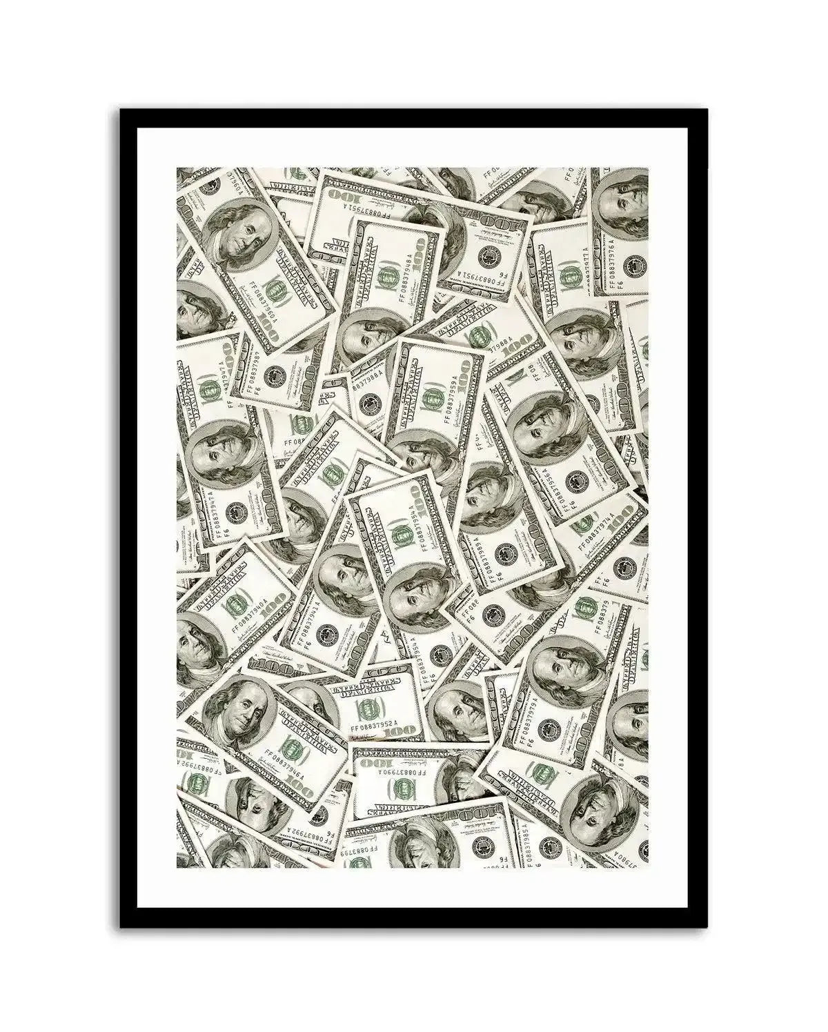 Cash Money Dollar Bills Art Print-PRINT-Olive et Oriel-Olive et Oriel-A5 | 5.8" x 8.3" | 14.8 x 21cm-Black-With White Border-Buy-Australian-Art-Prints-Online-with-Olive-et-Oriel-Your-Artwork-Specialists-Austrailia-Decorate-With-Coastal-Photo-Wall-Art-Prints-From-Our-Beach-House-Artwork-Collection-Fine-Poster-and-Framed-Artwork
