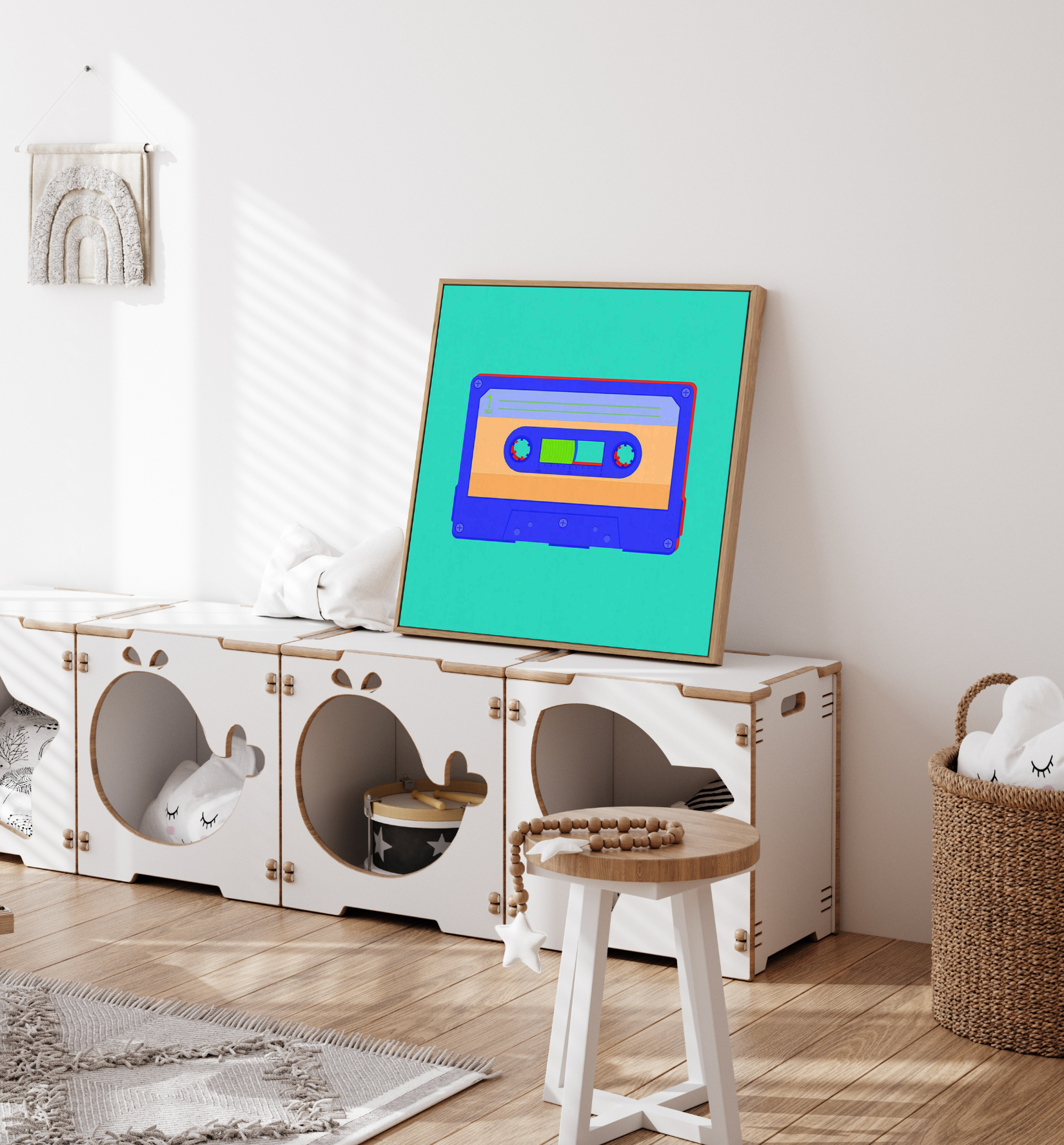 Cassette Pop I | Framed Canvas Art Print from Olive et Oriel where you can shop wallpaper and artworks online