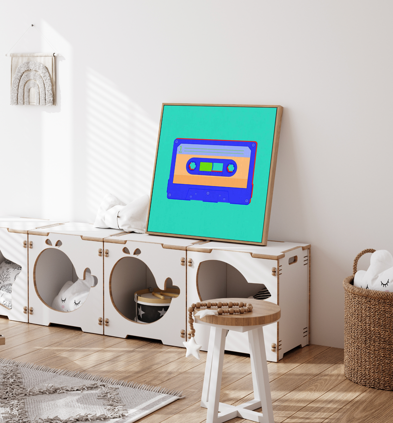 Cassette Pop I | Framed Canvas Art Print