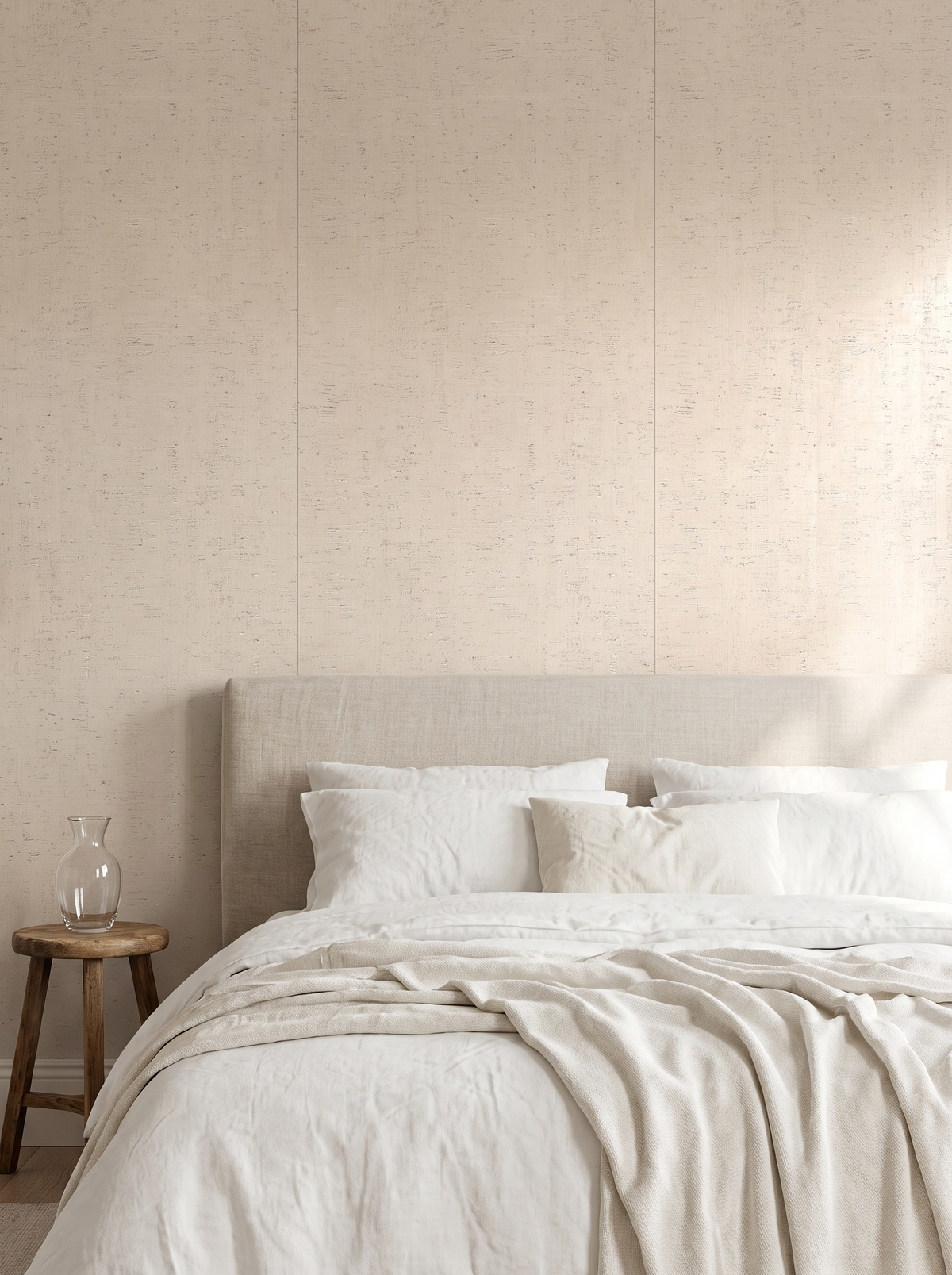 champagne pearl cork wallpaper hotel bedroom wallcovering