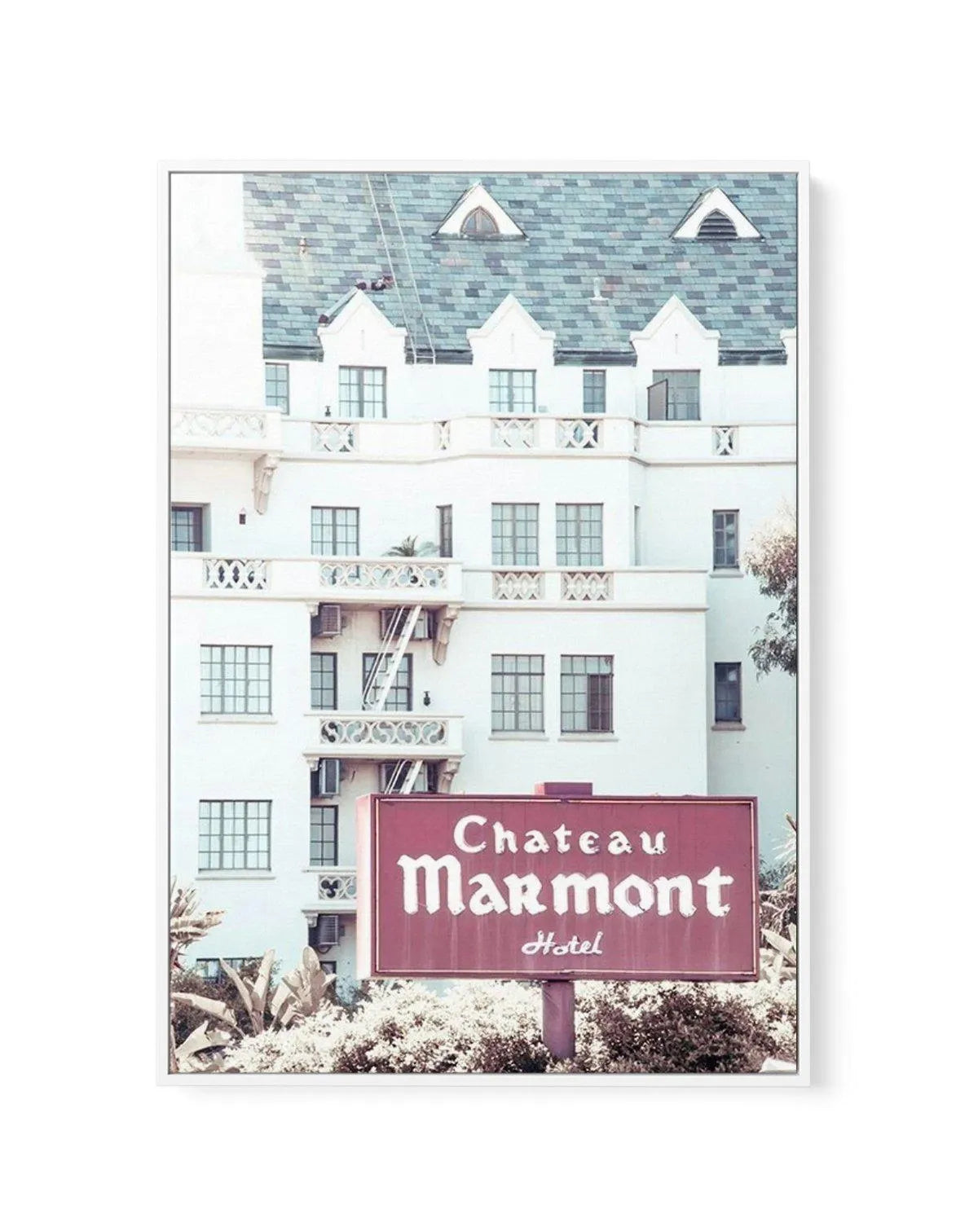 Chateau Marmont | Vintage | Framed Canvas-CANVAS-You can shop wall art online with Olive et Oriel for everything from abstract art to fun kids wall art. Our beautiful modern art prints and canvas art are available from large canvas prints to wall art paintings and our proudly Australian artwork collection offers only the highest quality framed large wall art and canvas art Australia - You can buy fashion photography prints or Hampton print posters and paintings on canvas from Olive et Oriel and 