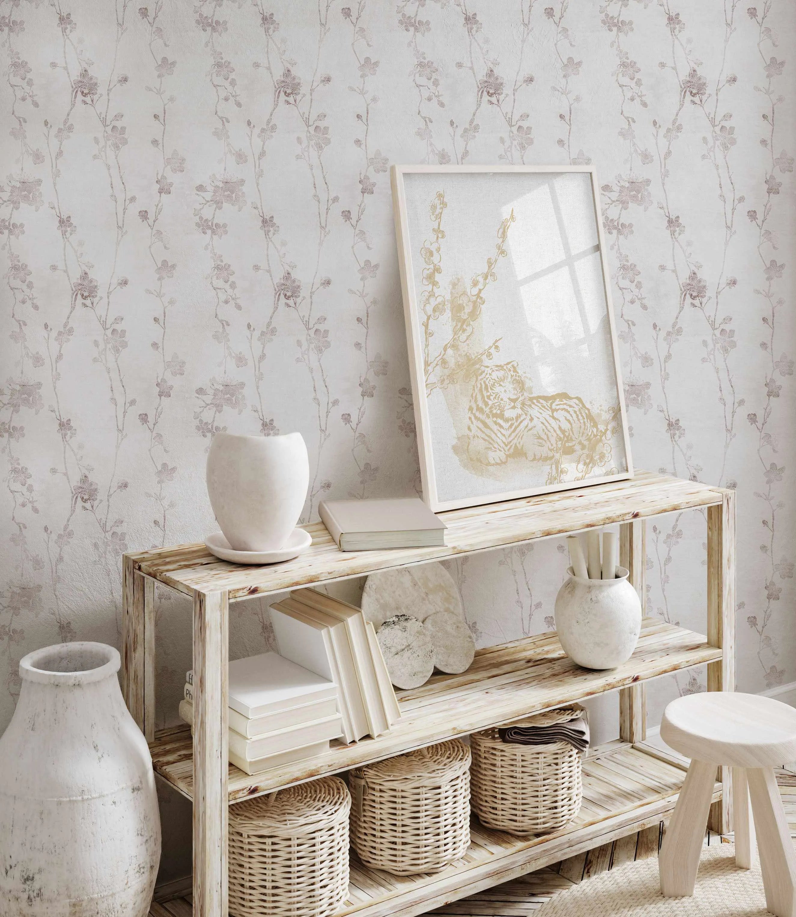 Cherry Blossom Wallpaper from Olive et Oriel where you can shop wallpaper and artworks online