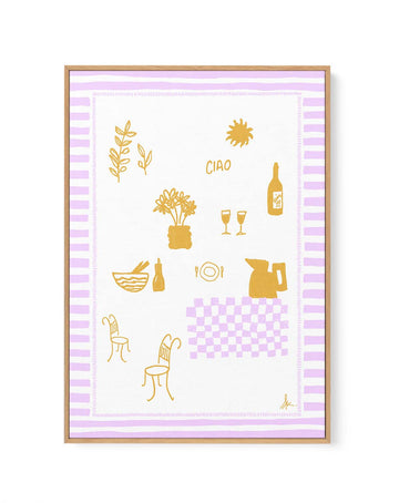 Ciao Golden Purple by Anne Korako | Framed Canvas Art Print from Olive et Oriel where you can shop wallpaper and artworks online