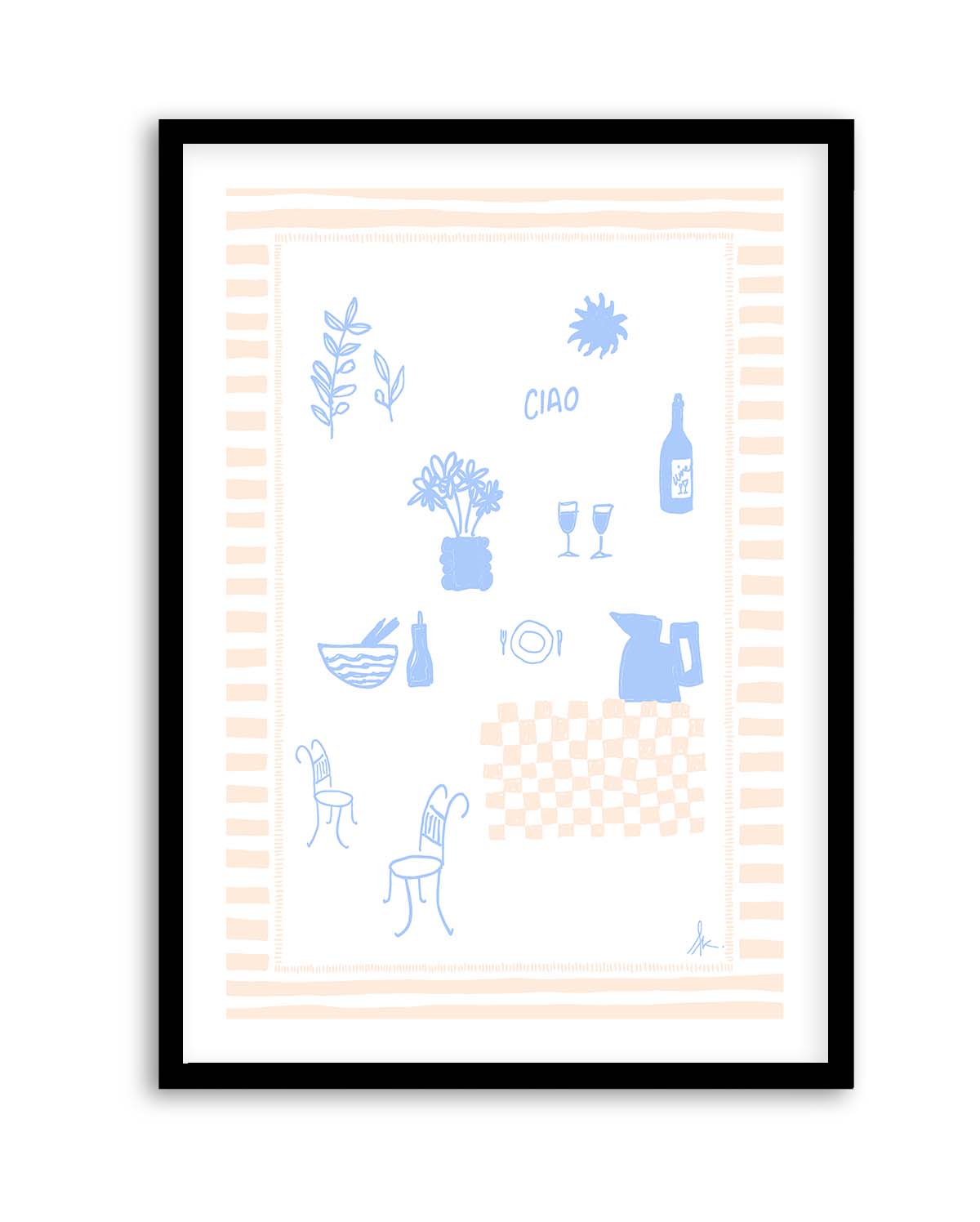 Ciao Soft Blue Pink by Anne Korako | Art Print