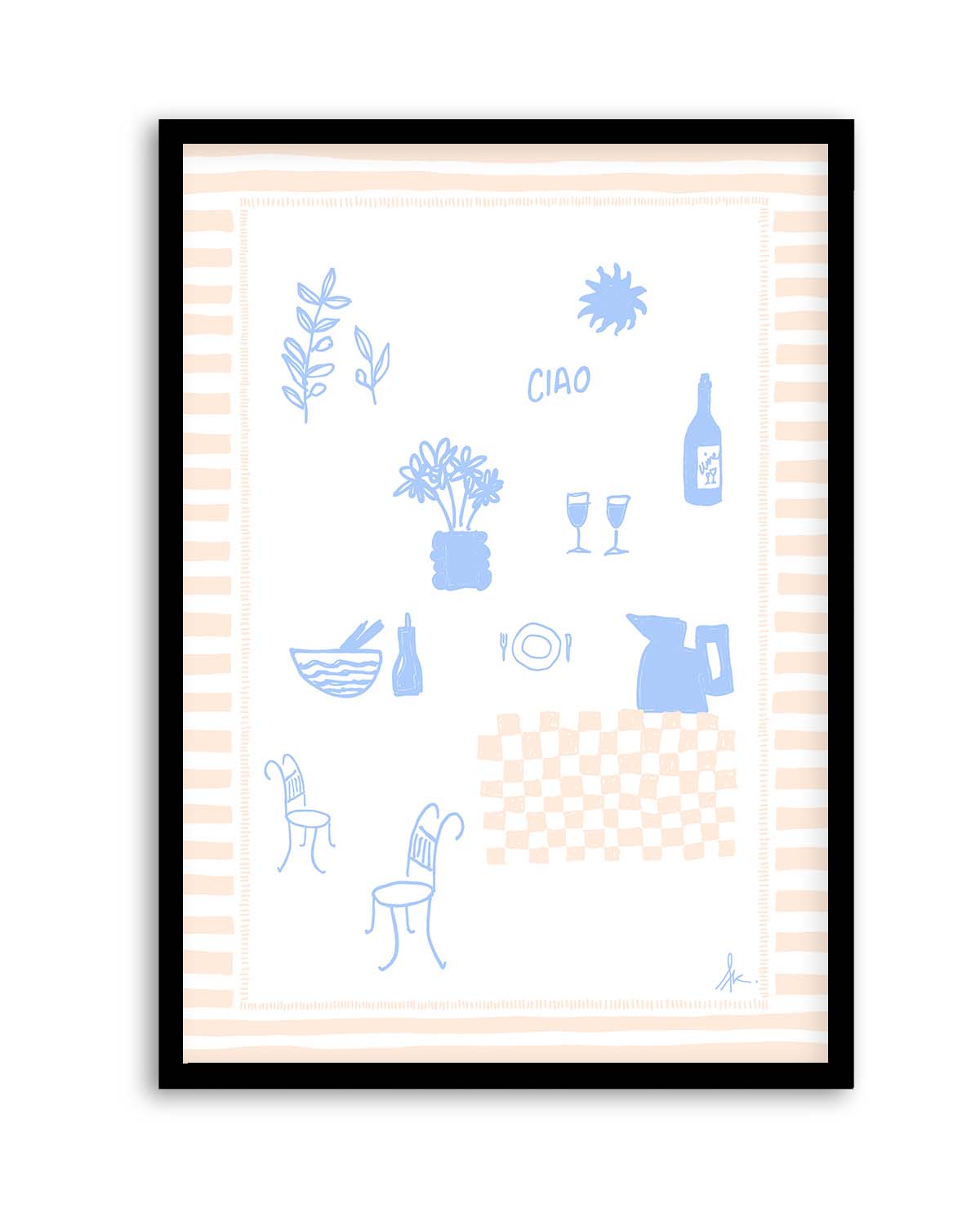 Ciao Soft Blue Pink by Anne Korako | Art Print