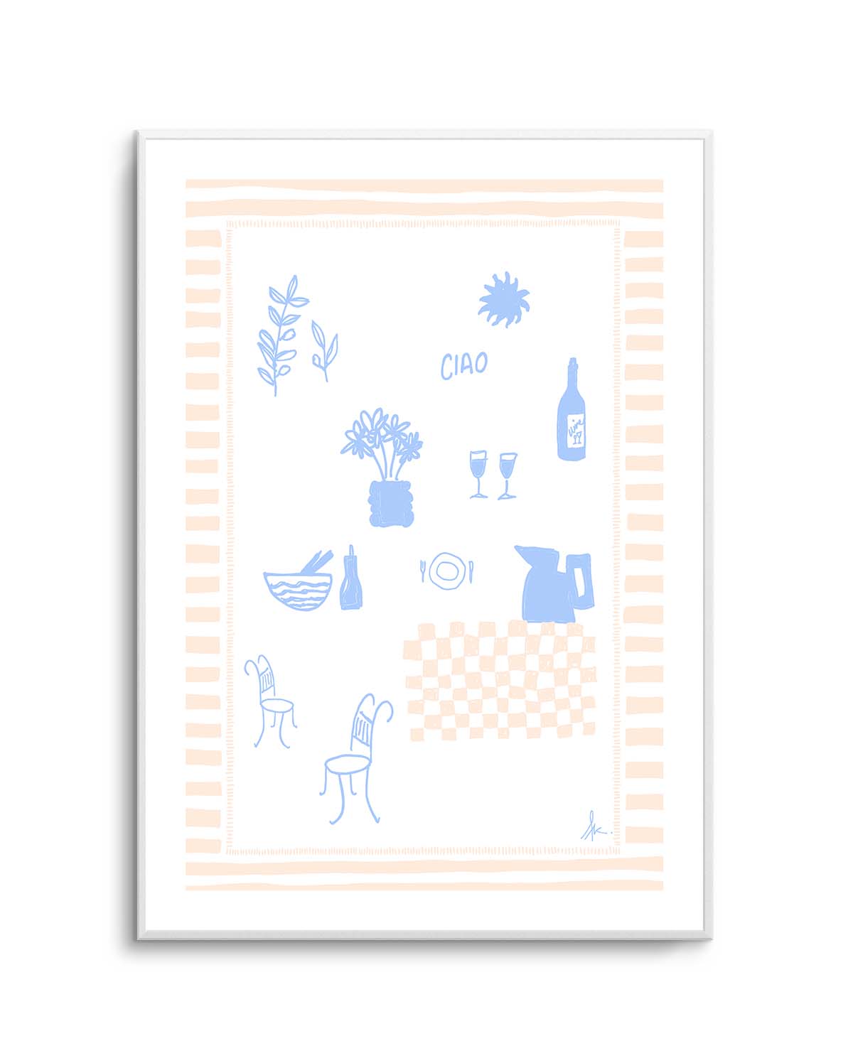 Ciao Soft Blue Pink by Anne Korako | Art Print