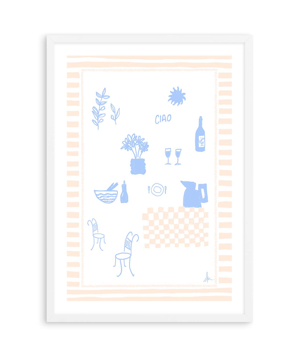 Ciao Soft Blue Pink by Anne Korako | Art Print