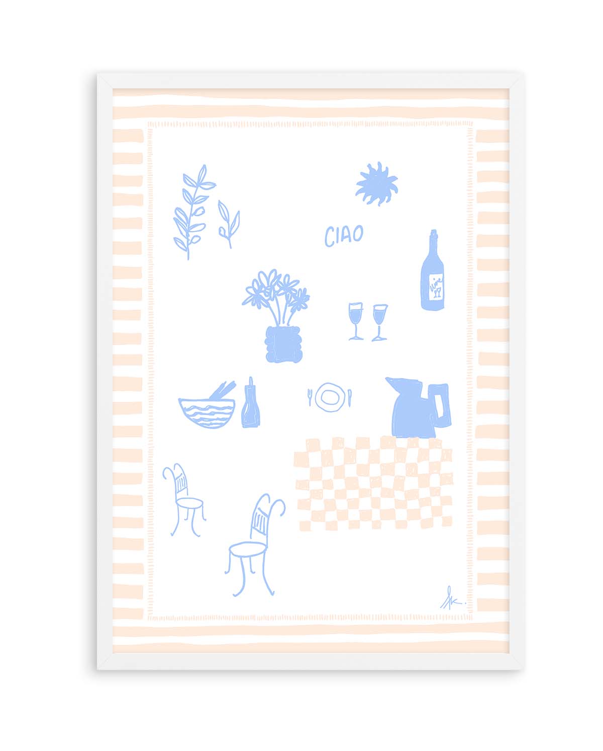 Ciao Soft Blue Pink by Anne Korako | Art Print