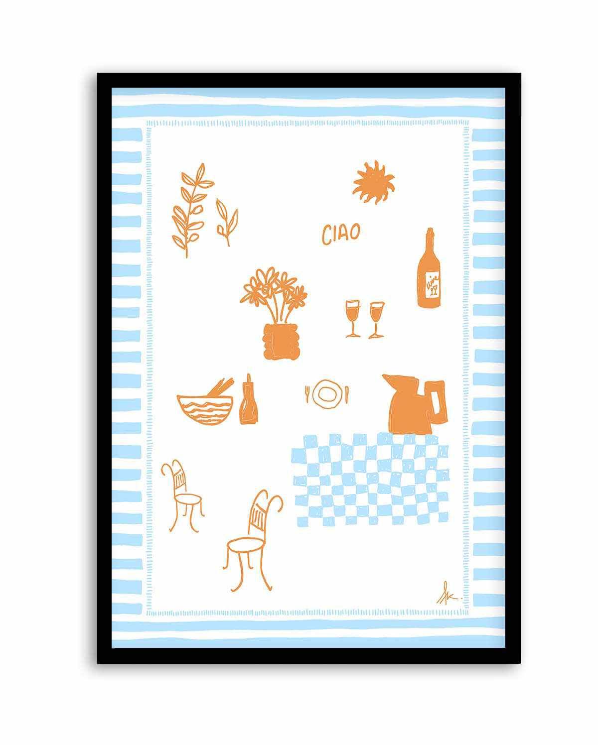 Ciao Tan Baby Blue by Anne Korako | Art Print