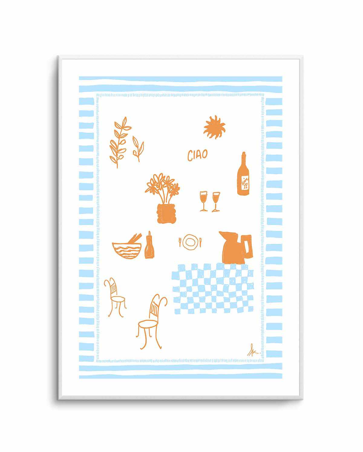 Ciao Tan Baby Blue by Anne Korako | Art Print