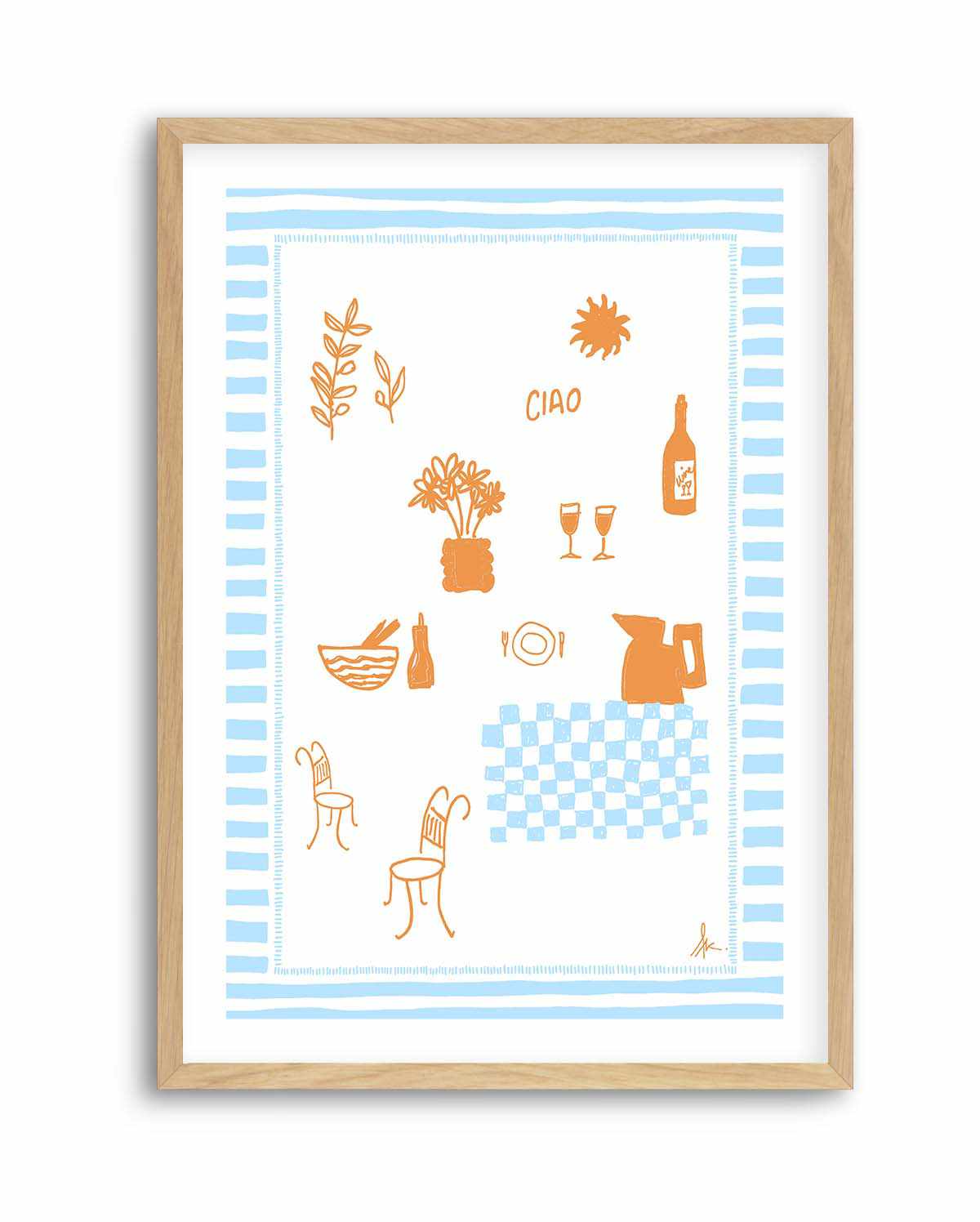 Ciao Tan Baby Blue by Anne Korako | Art Print