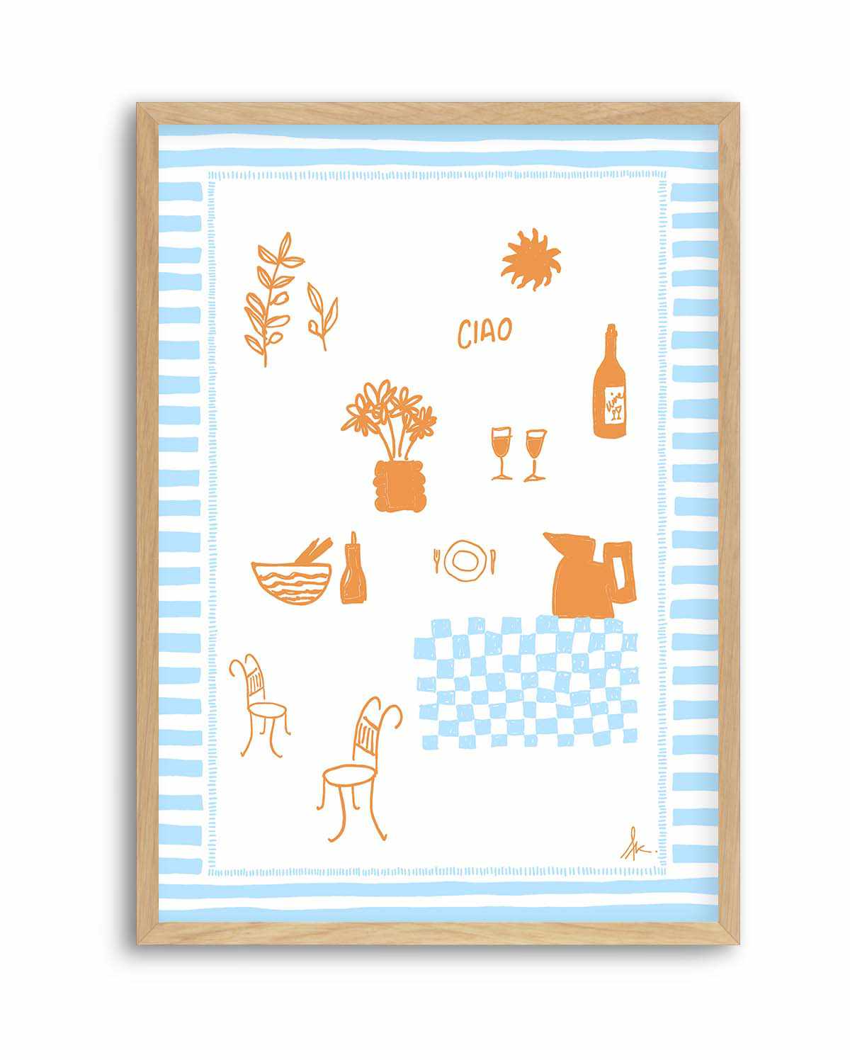 Ciao Tan Baby Blue by Anne Korako | Art Print