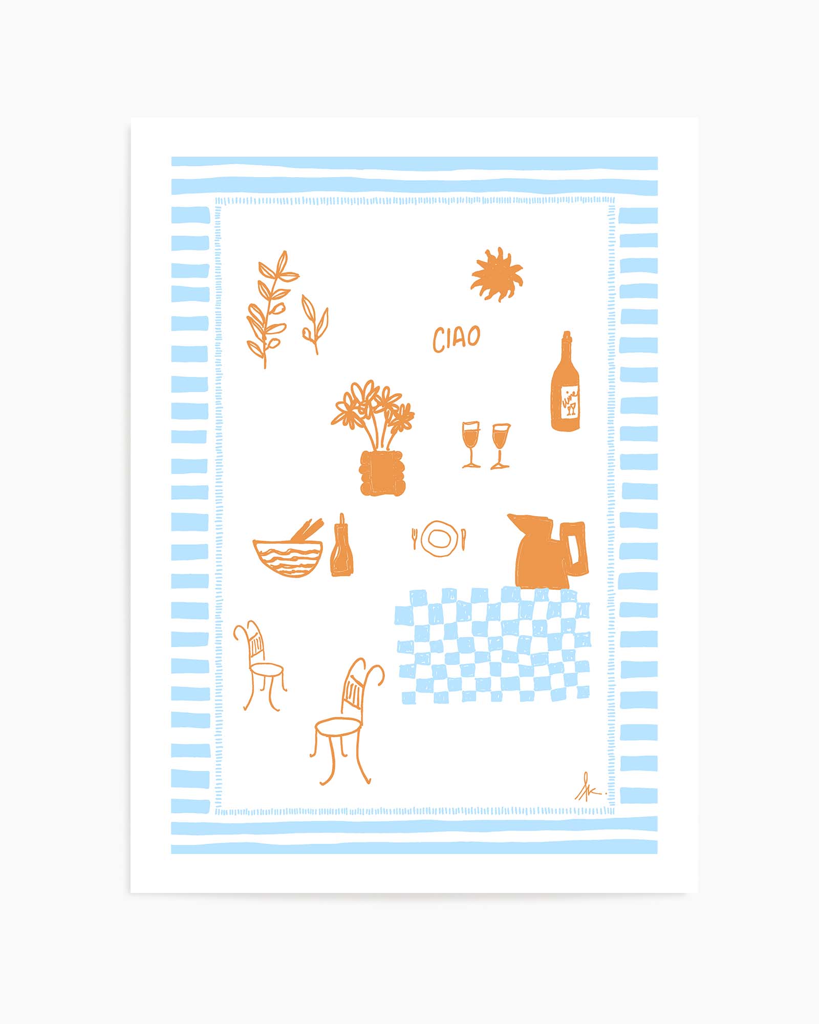 Ciao Tan Baby Blue by Anne Korako | Art Print