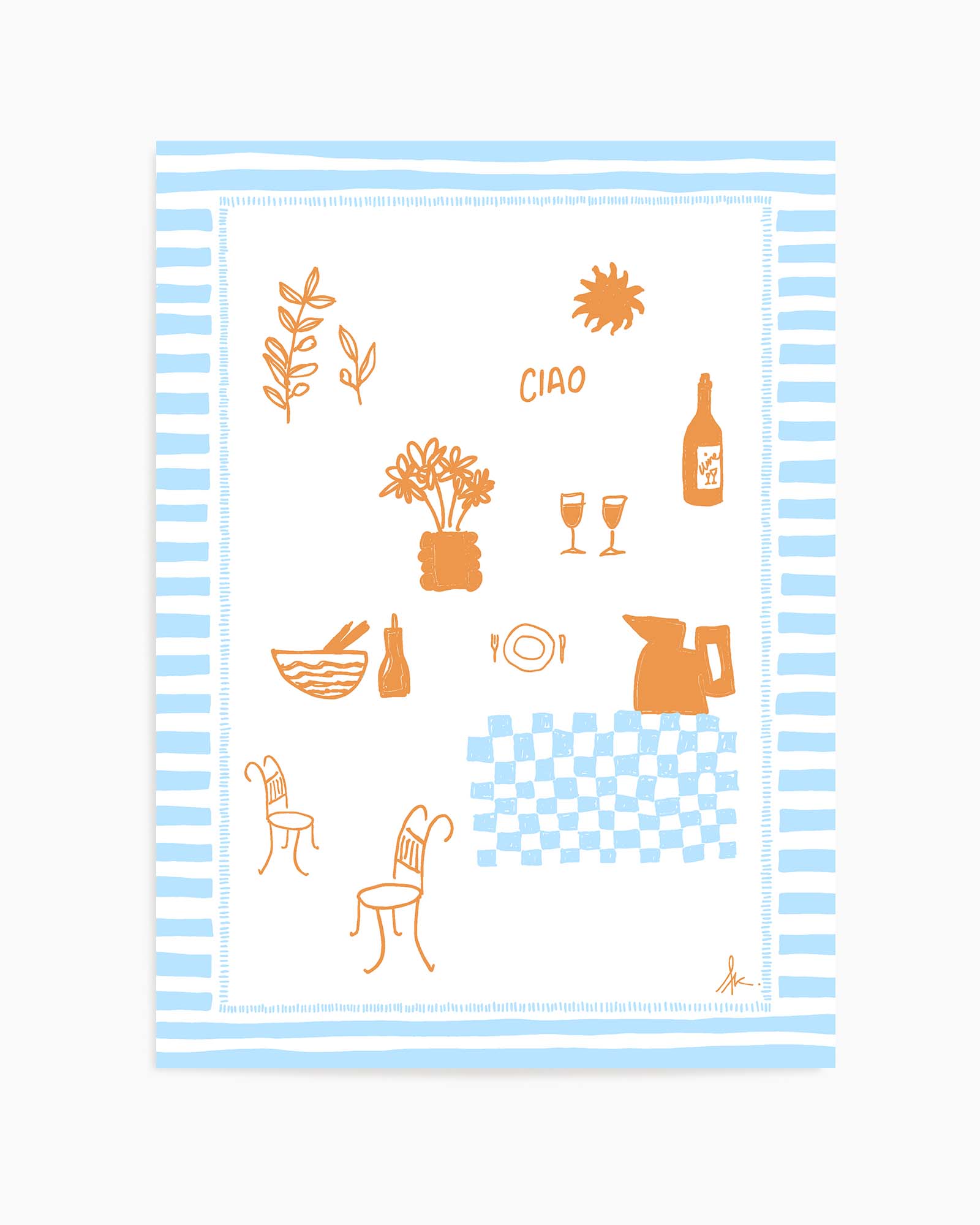 Ciao Tan Baby Blue by Anne Korako | Art Print