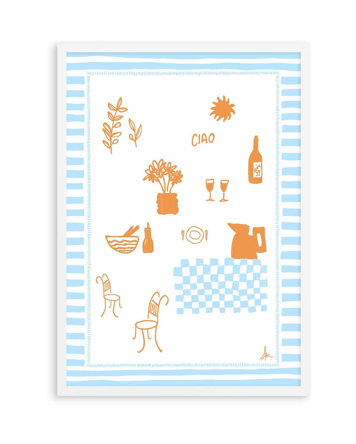 Ciao Tan Baby Blue by Anne Korako | Art Print