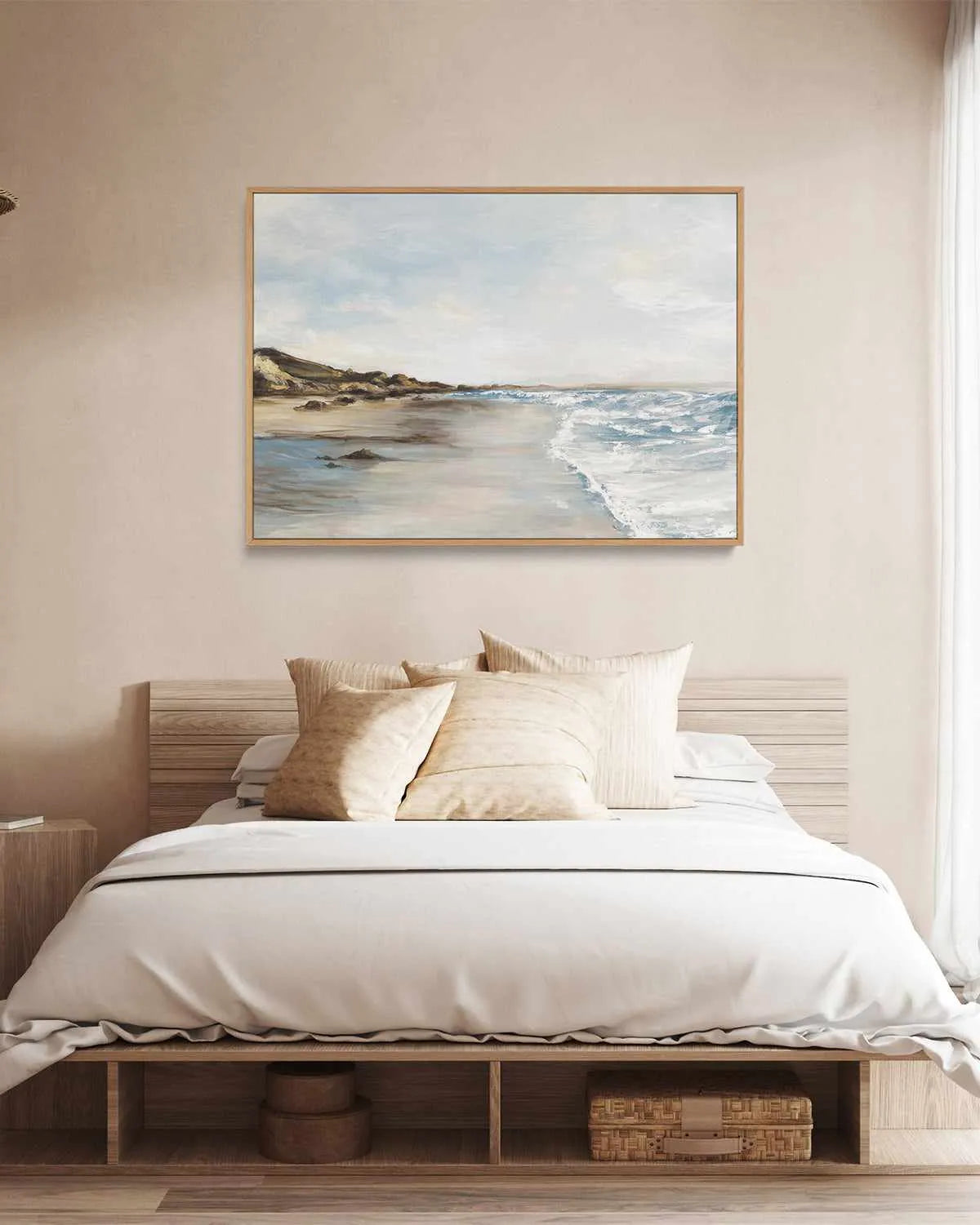Coastal Memories I | Framed Canvas Art Print from Olive et Oriel where you can shop wallpaper and artworks online