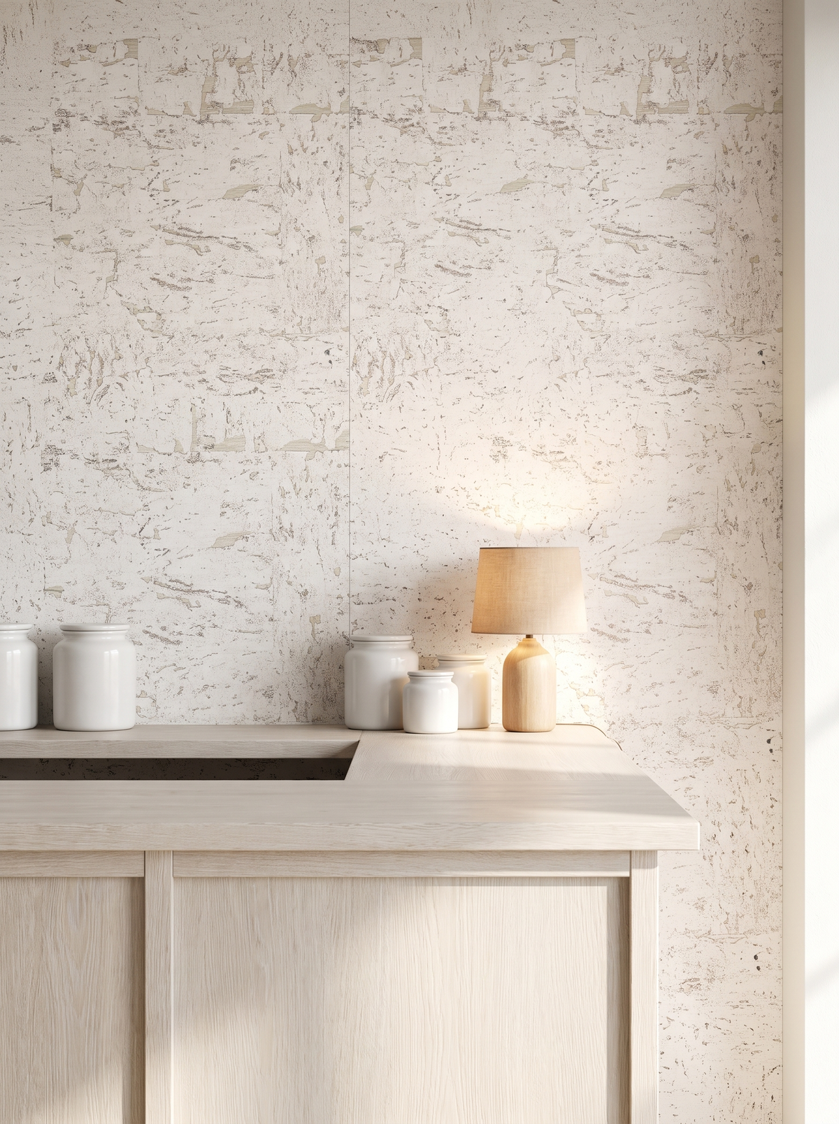 coconut white cork wallpaper cafe wallcovering