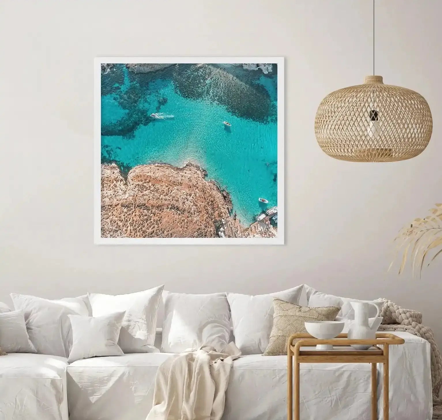 Comino, Malta From Above Art Print-PRINT-Olive et Oriel-Olive et Oriel-Buy-Australian-Art-Prints-Online-with-Olive-et-Oriel-Your-Artwork-Specialists-Austrailia-Decorate-With-Coastal-Photo-Wall-Art-Prints-From-Our-Beach-House-Artwork-Collection-Fine-Poster-and-Framed-Artwork