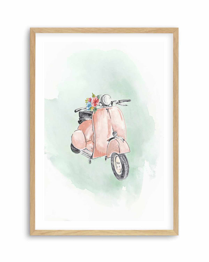Coral Bike Art Print