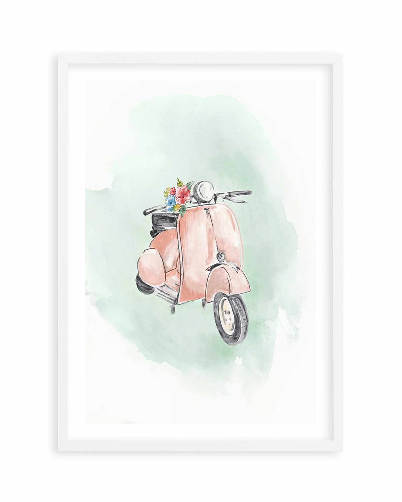 Coral Bike Art Print