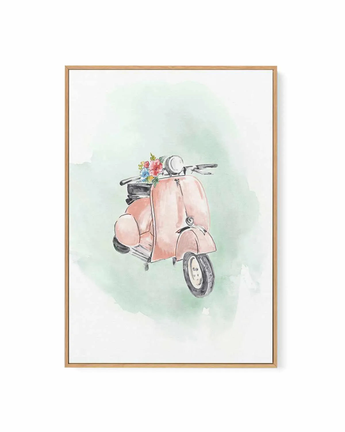 Coral Bike | Framed Canvas Art Print from Olive et Oriel where you can shop wallpaper and artworks online