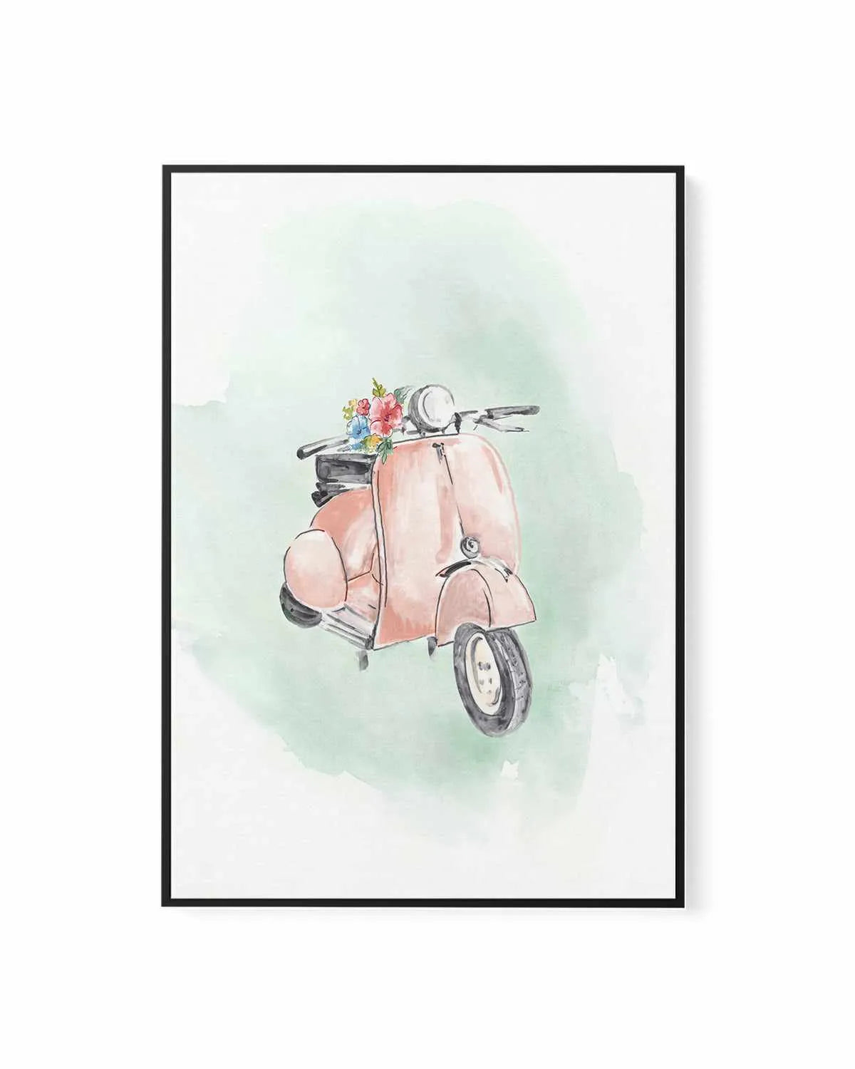 Coral Bike | Framed Canvas Art Print from Olive et Oriel where you can shop wallpaper and artworks online