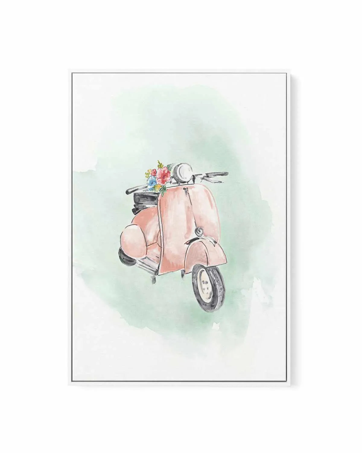 Coral Bike | Framed Canvas Art Print from Olive et Oriel where you can shop wallpaper and artworks online
