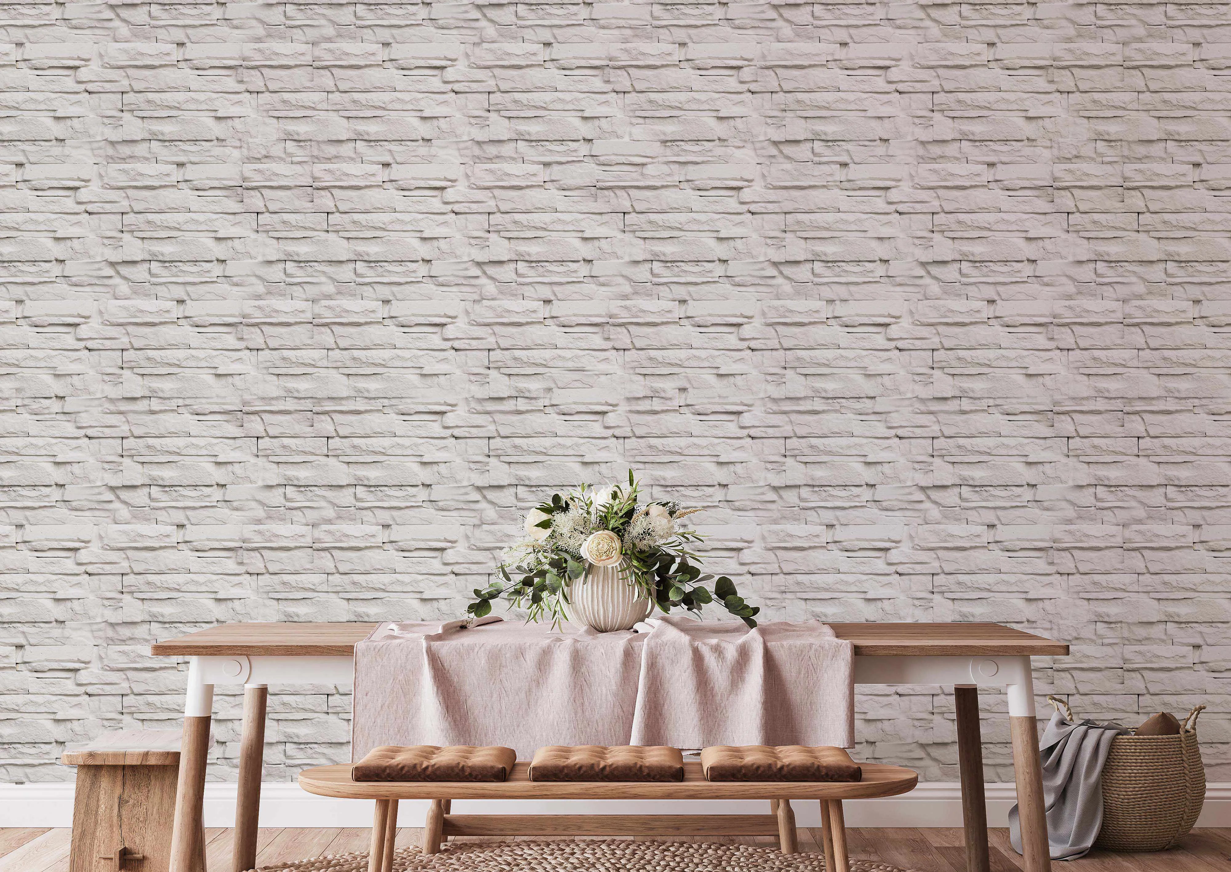 Cream Limestone Wallpaper from Olive et Oriel where you can shop wallpaper and artworks online