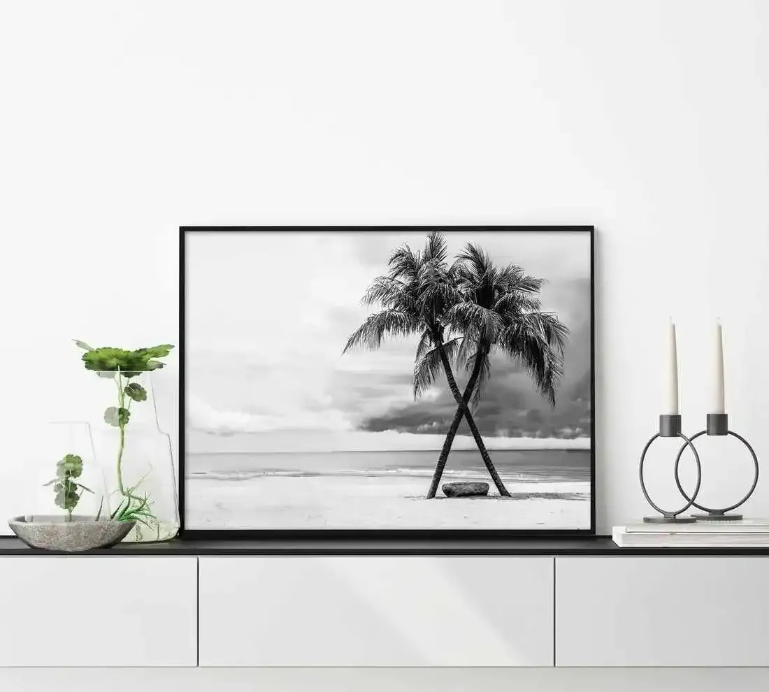 Crossed Palms Art Print-PRINT-Olive et Oriel-Olive et Oriel-Buy-Australian-Art-Prints-Online-with-Olive-et-Oriel-Your-Artwork-Specialists-Austrailia-Decorate-With-Coastal-Photo-Wall-Art-Prints-From-Our-Beach-House-Artwork-Collection-Fine-Poster-and-Framed-Artwork