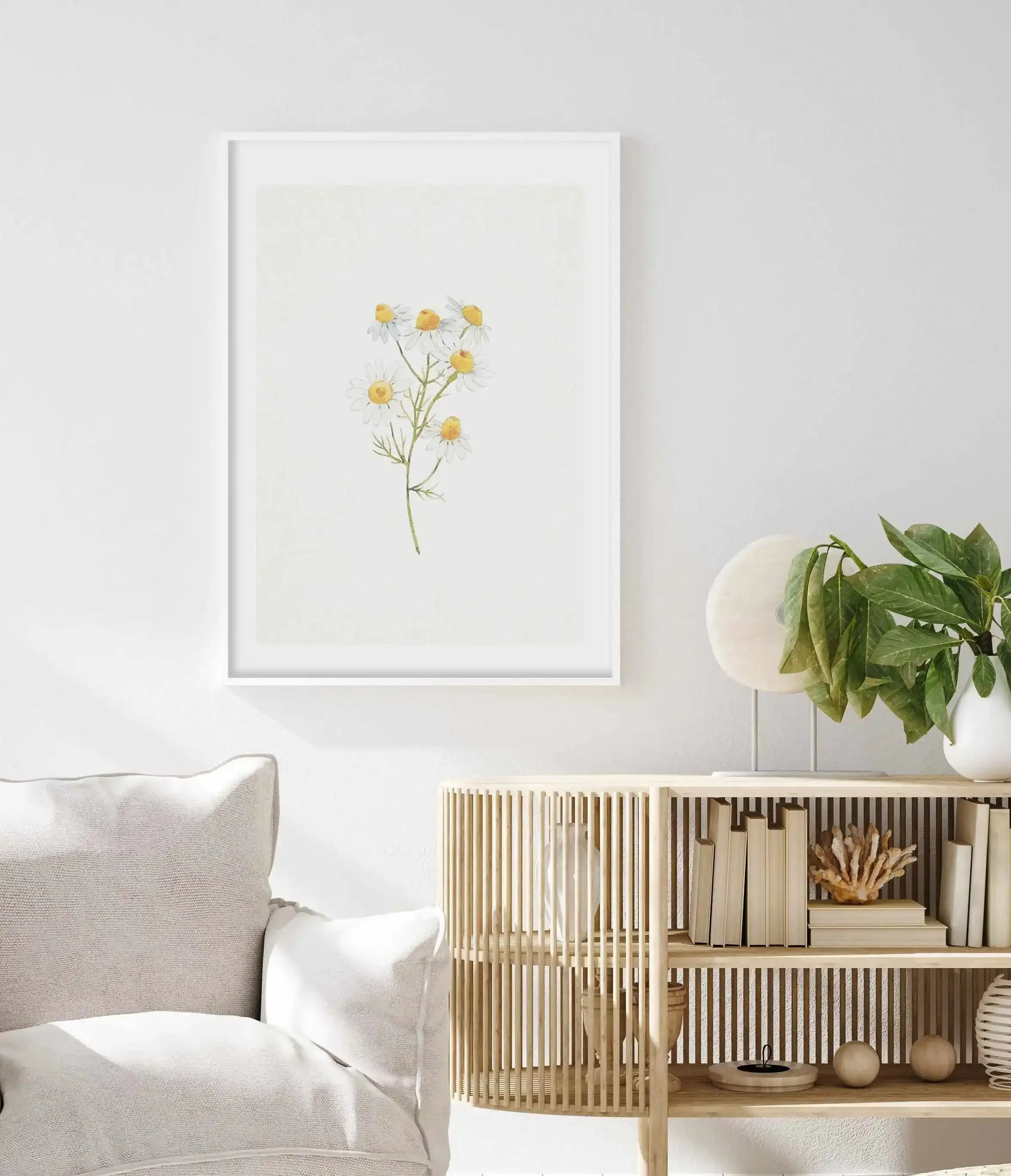 Daisies on Linen I Art Print-PRINT-Olive et Oriel-Olive et Oriel-Buy-Australian-Art-Prints-Online-with-Olive-et-Oriel-Your-Artwork-Specialists-Austrailia-Decorate-With-Coastal-Photo-Wall-Art-Prints-From-Our-Beach-House-Artwork-Collection-Fine-Poster-and-Framed-Artwork
