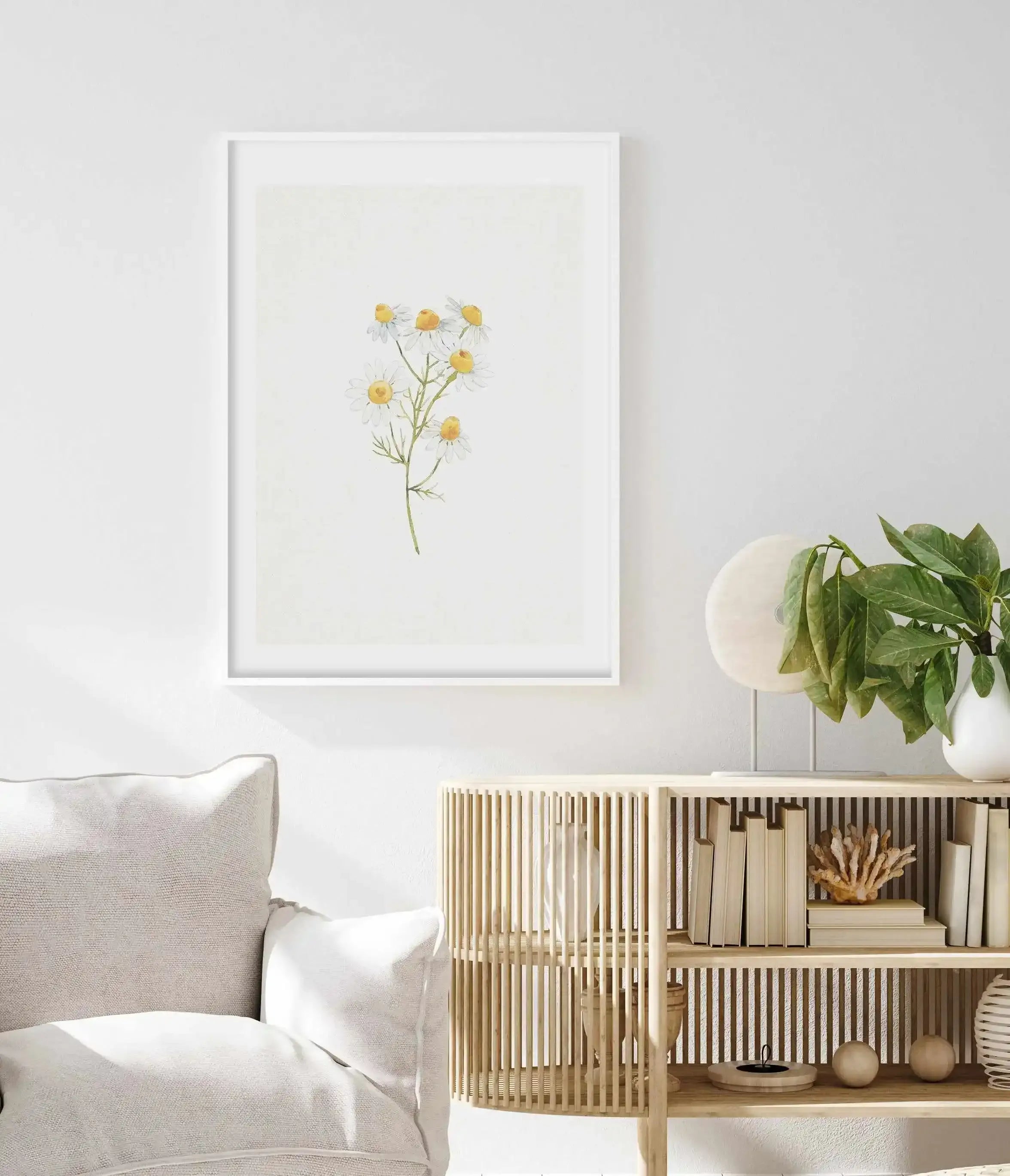 Daisies on Linen I Art Print-PRINT-Olive et Oriel-Olive et Oriel-Buy-Australian-Art-Prints-Online-with-Olive-et-Oriel-Your-Artwork-Specialists-Austrailia-Decorate-With-Coastal-Photo-Wall-Art-Prints-From-Our-Beach-House-Artwork-Collection-Fine-Poster-and-Framed-Artwork