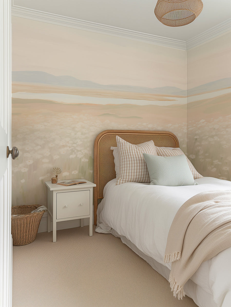 Daisy Field's Wallpaper Mural from Olive et Oriel where you can shop wallpaper and artworks online