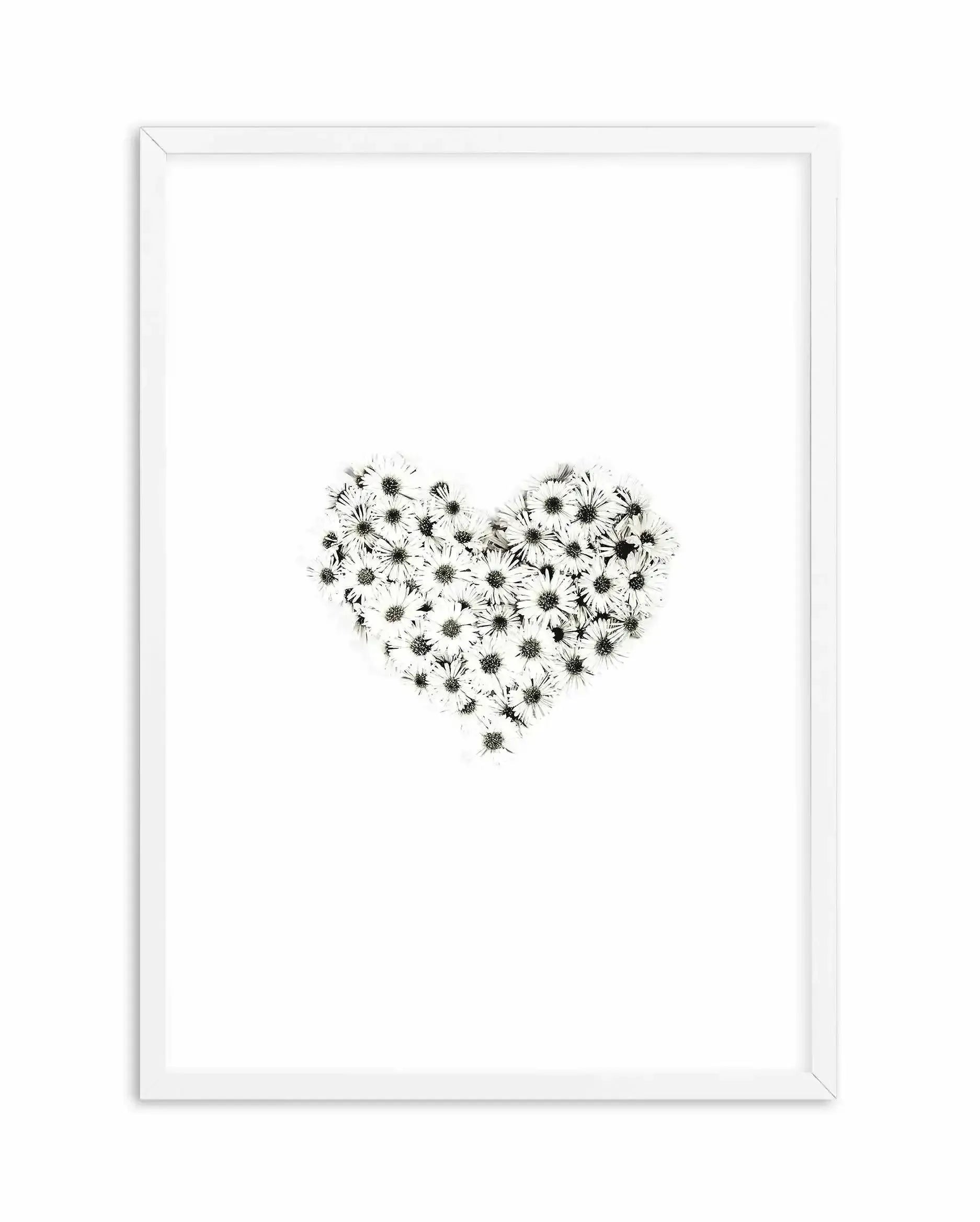 Daisy Heart Art Print-PRINT-Olive et Oriel-Olive et Oriel-A5 | 5.8" x 8.3" | 14.8 x 21cm-White-With White Border-Buy-Australian-Art-Prints-Online-with-Olive-et-Oriel-Your-Artwork-Specialists-Austrailia-Decorate-With-Coastal-Photo-Wall-Art-Prints-From-Our-Beach-House-Artwork-Collection-Fine-Poster-and-Framed-Artwork